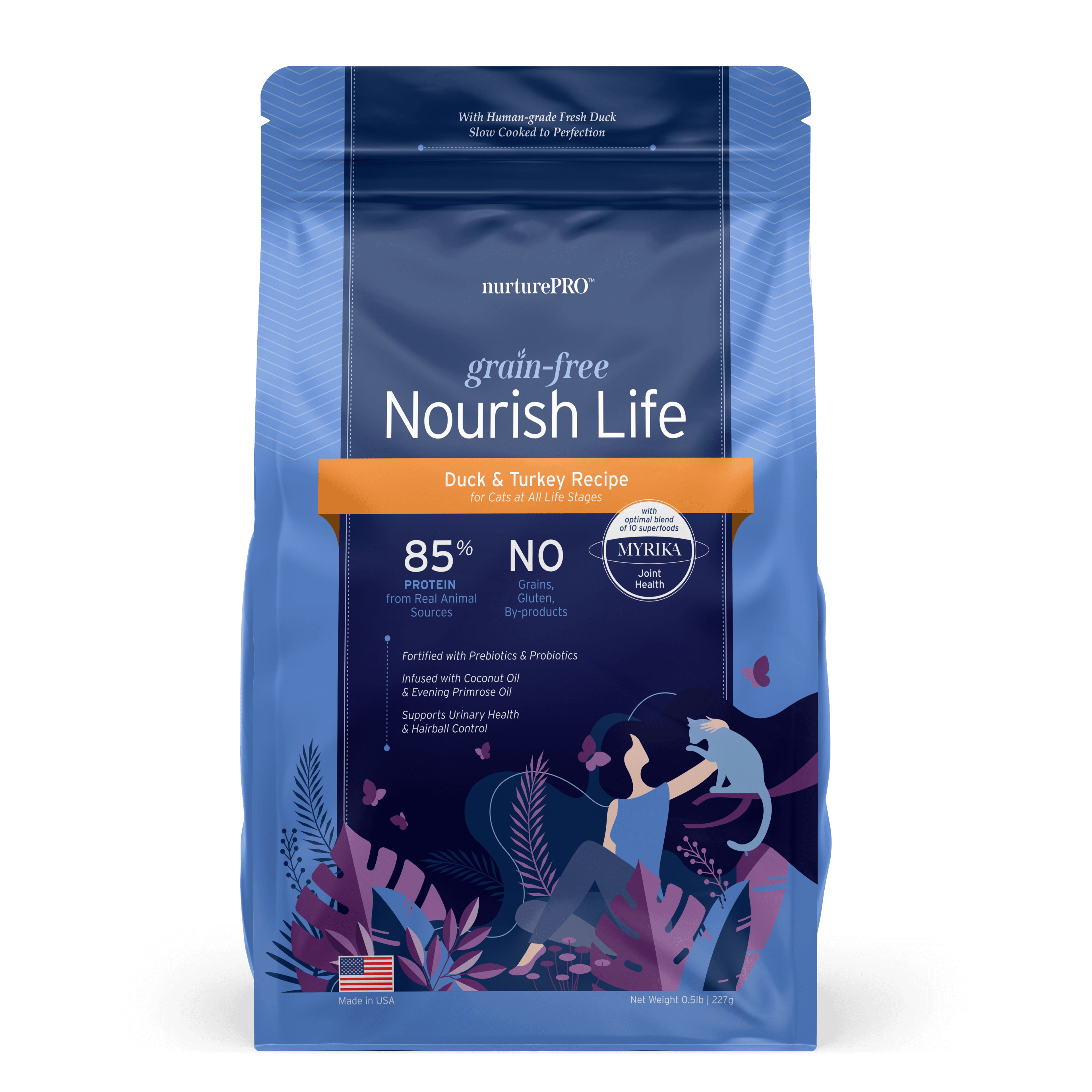 Nurture Pro Nourish Life Slow-cooked Grain-free Dry Cat Food (Duck & Turkey), 227g