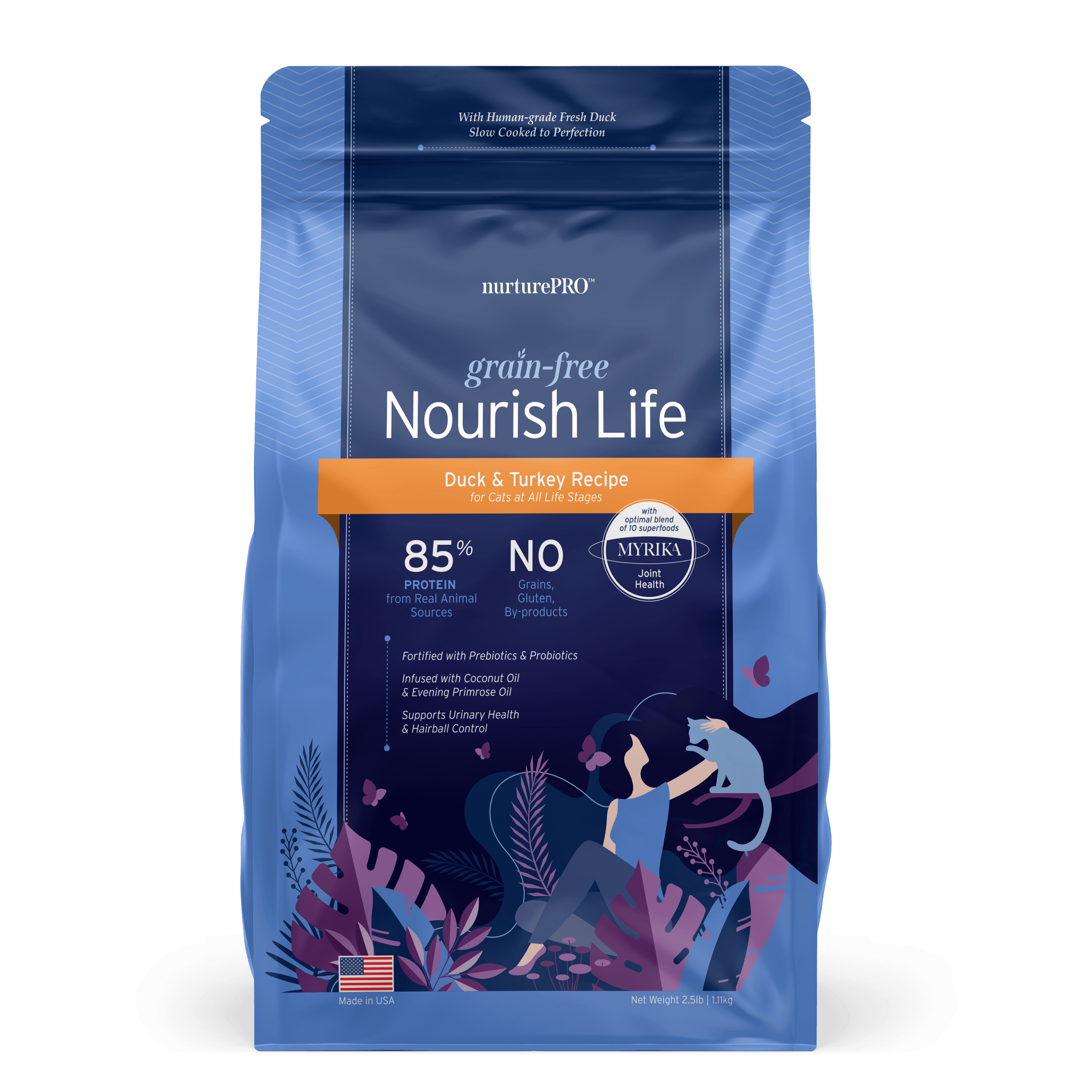 Nurture Pro Nourish Life Slow-cooked Grain-free Dry Cat Food (Duck & Turkey), 1.11kg
