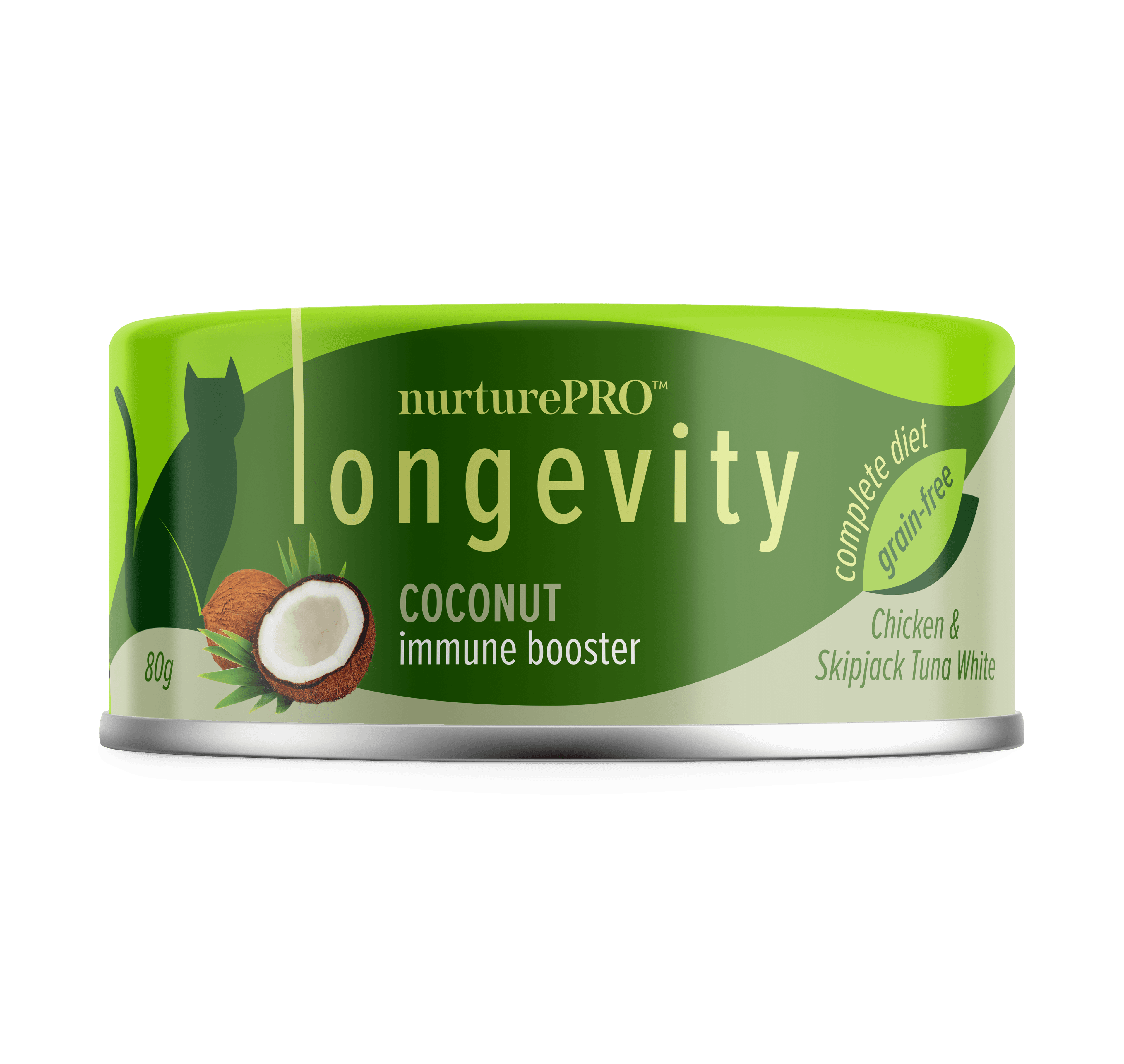 Nurture Pro (New SKU) Longevity Chicken & Skipjack Tuna Cat Wet Food (Coconut), 80g