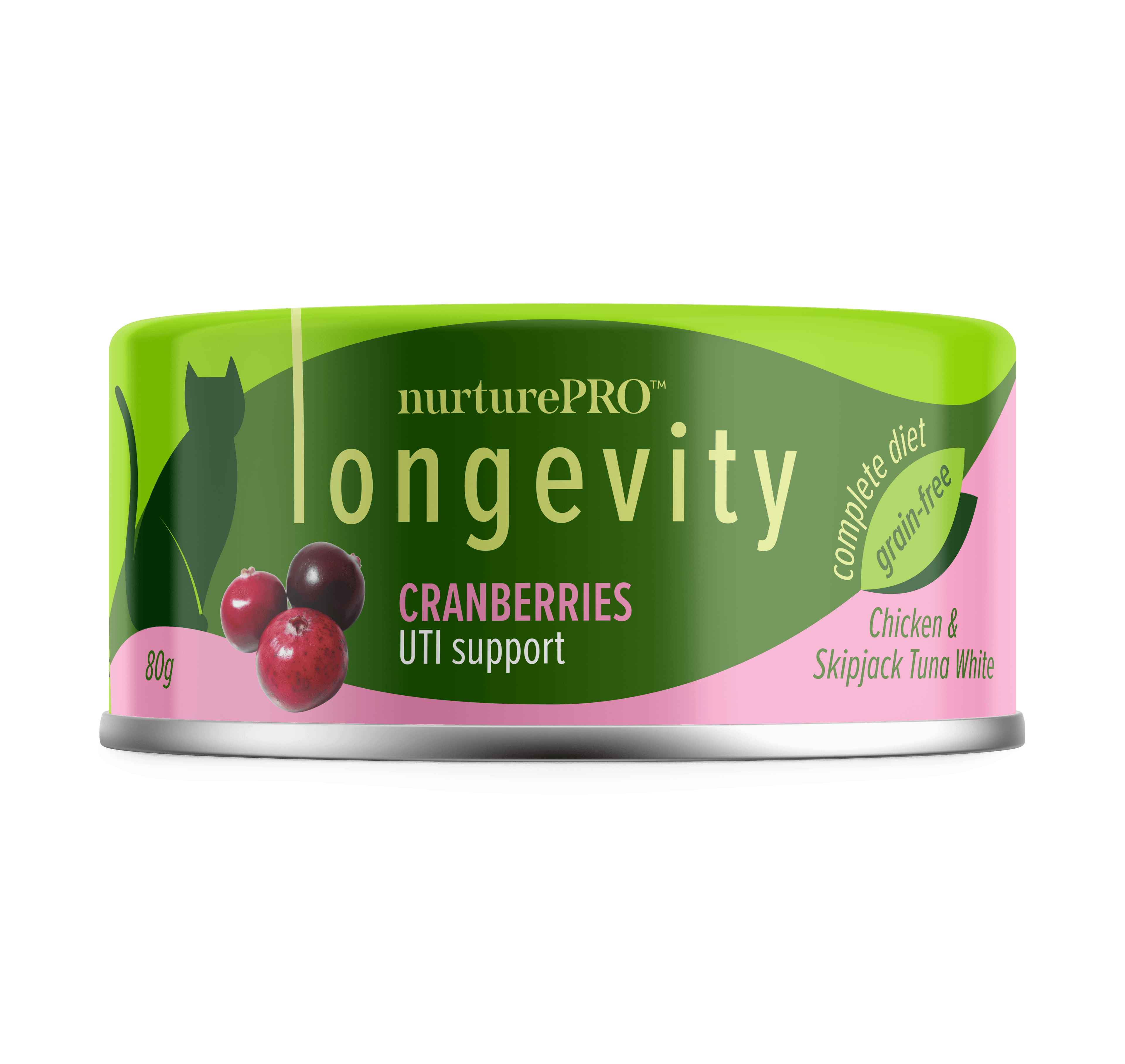 Nurture Pro Longevity Chicken & Skipjack Tuna Cat Wet Food (Cranberries), 80g