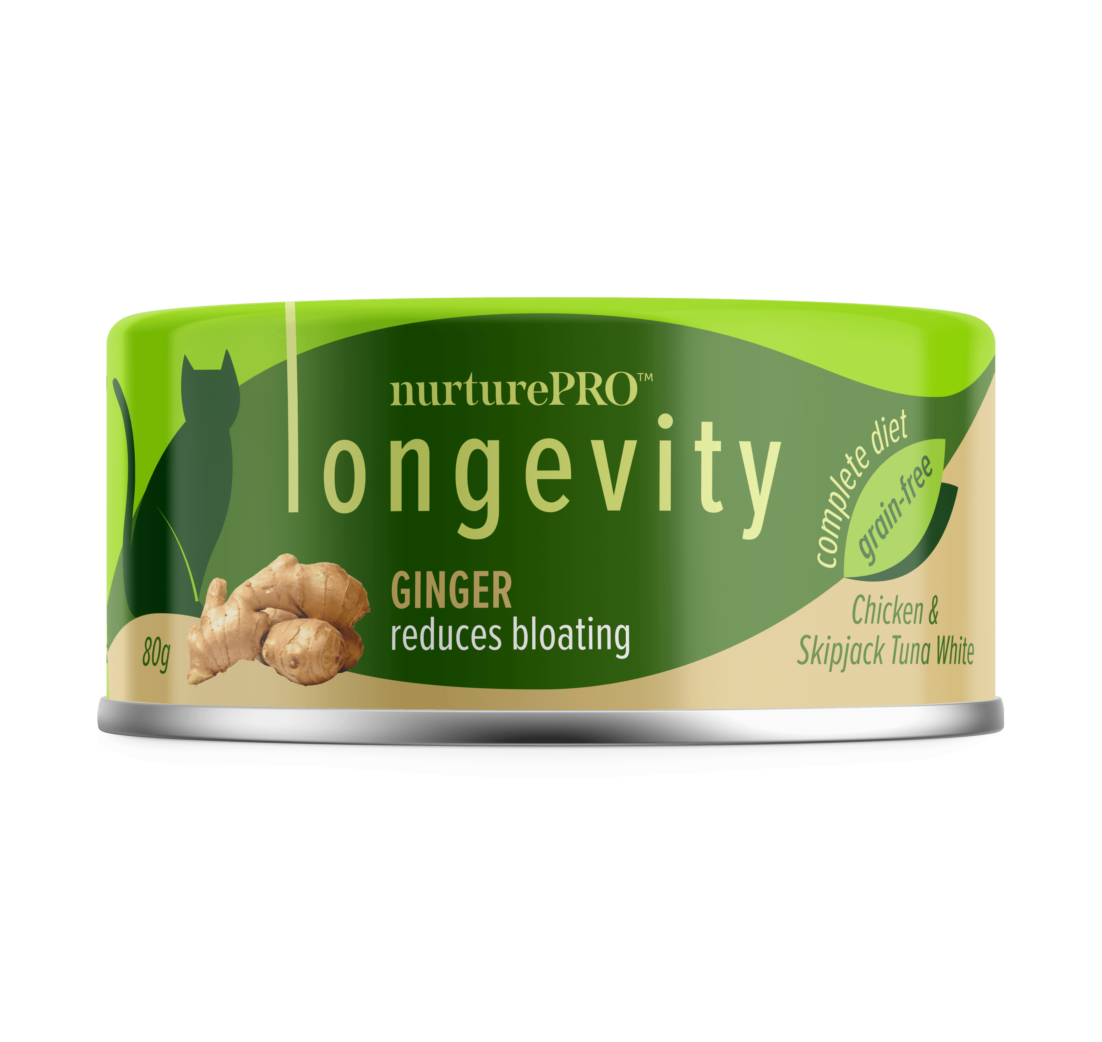 Nurture Pro Longevity Chicken & Skipjack Tuna Cat Wet Food (Ginger), 80g