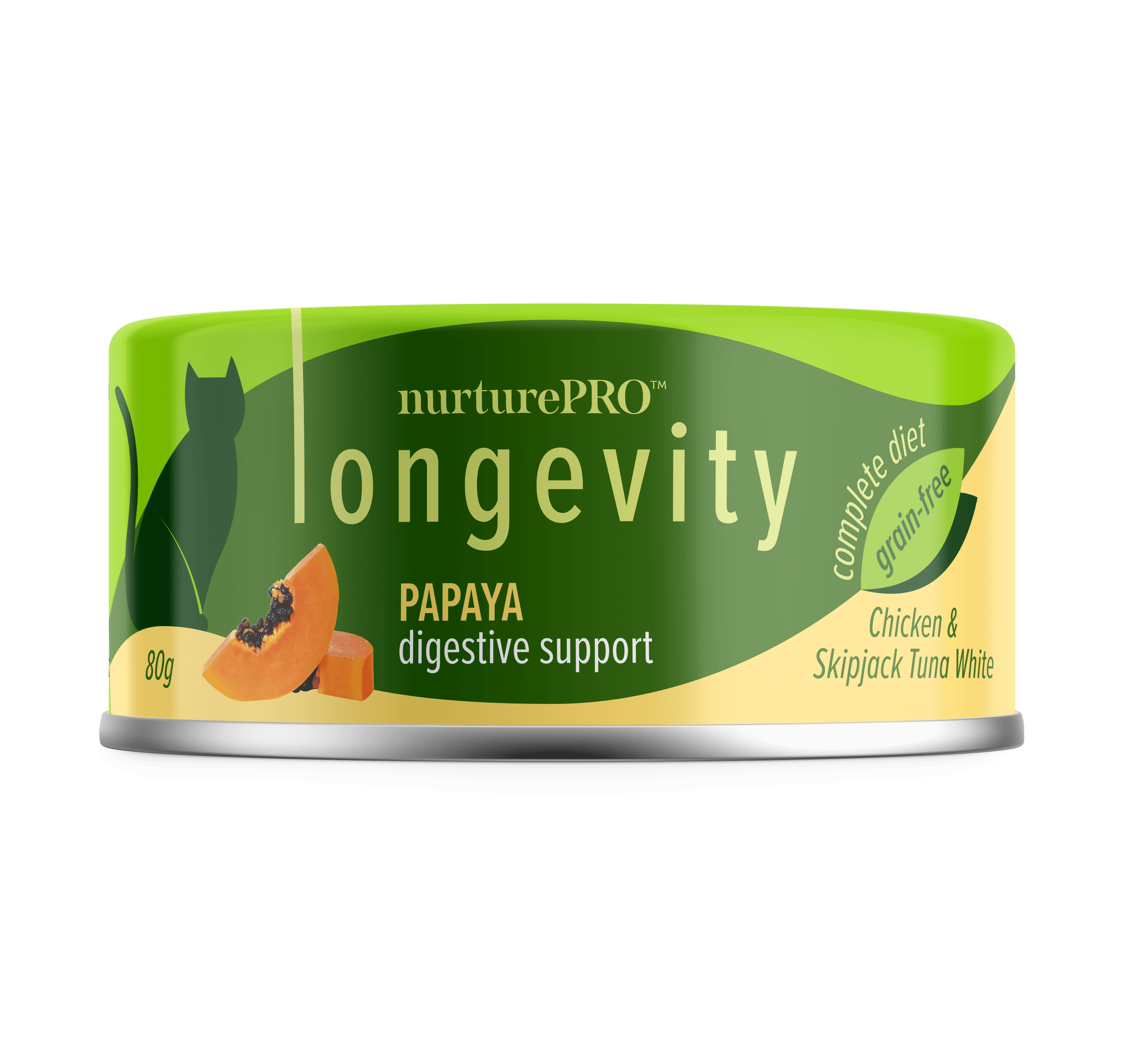Nurture Pro Longevity Chicken & Skipjack Tuna Cat Wet Food (Papaya), 80g