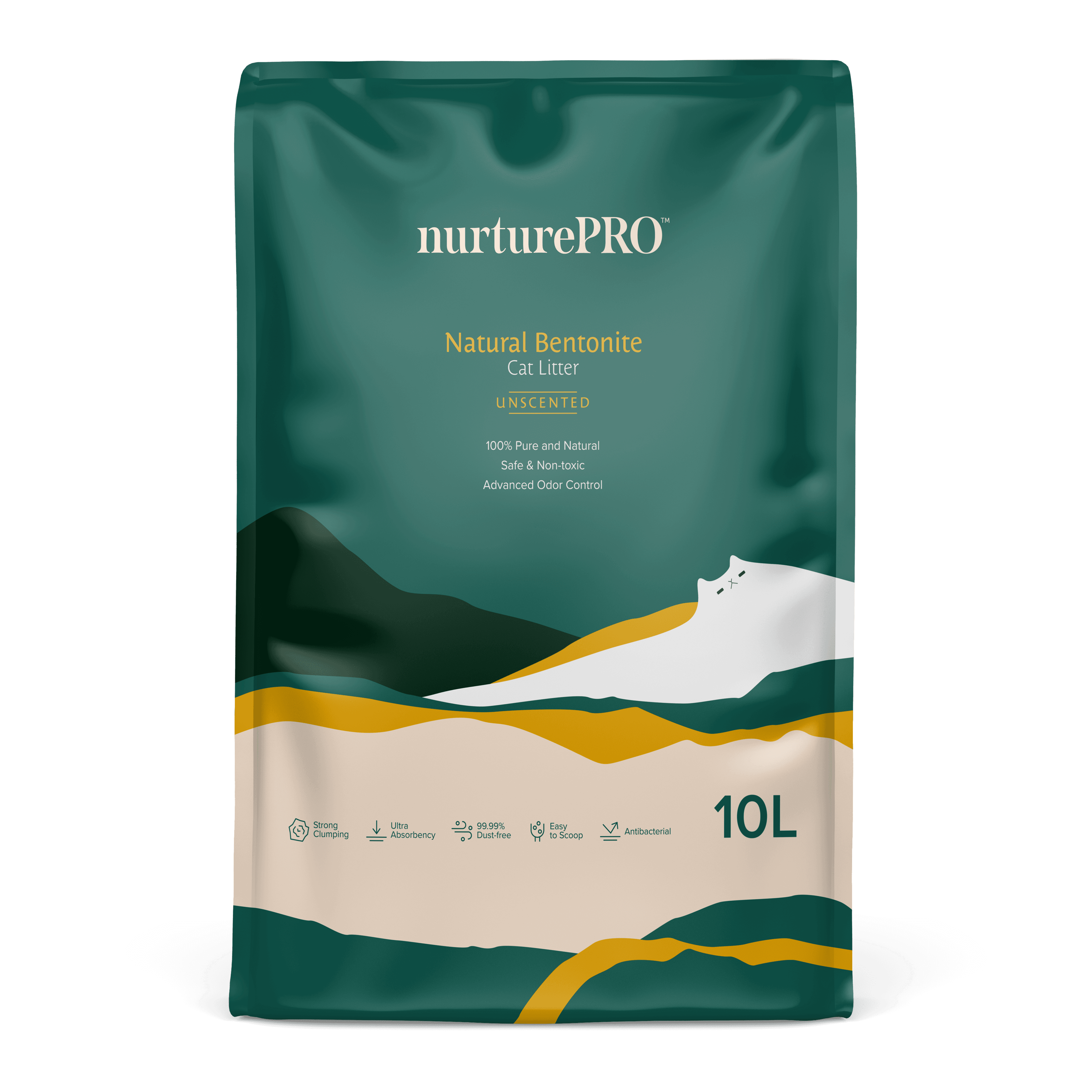 Nurture Pro Natural Bentonite Cat Litter (Unscented), 10L