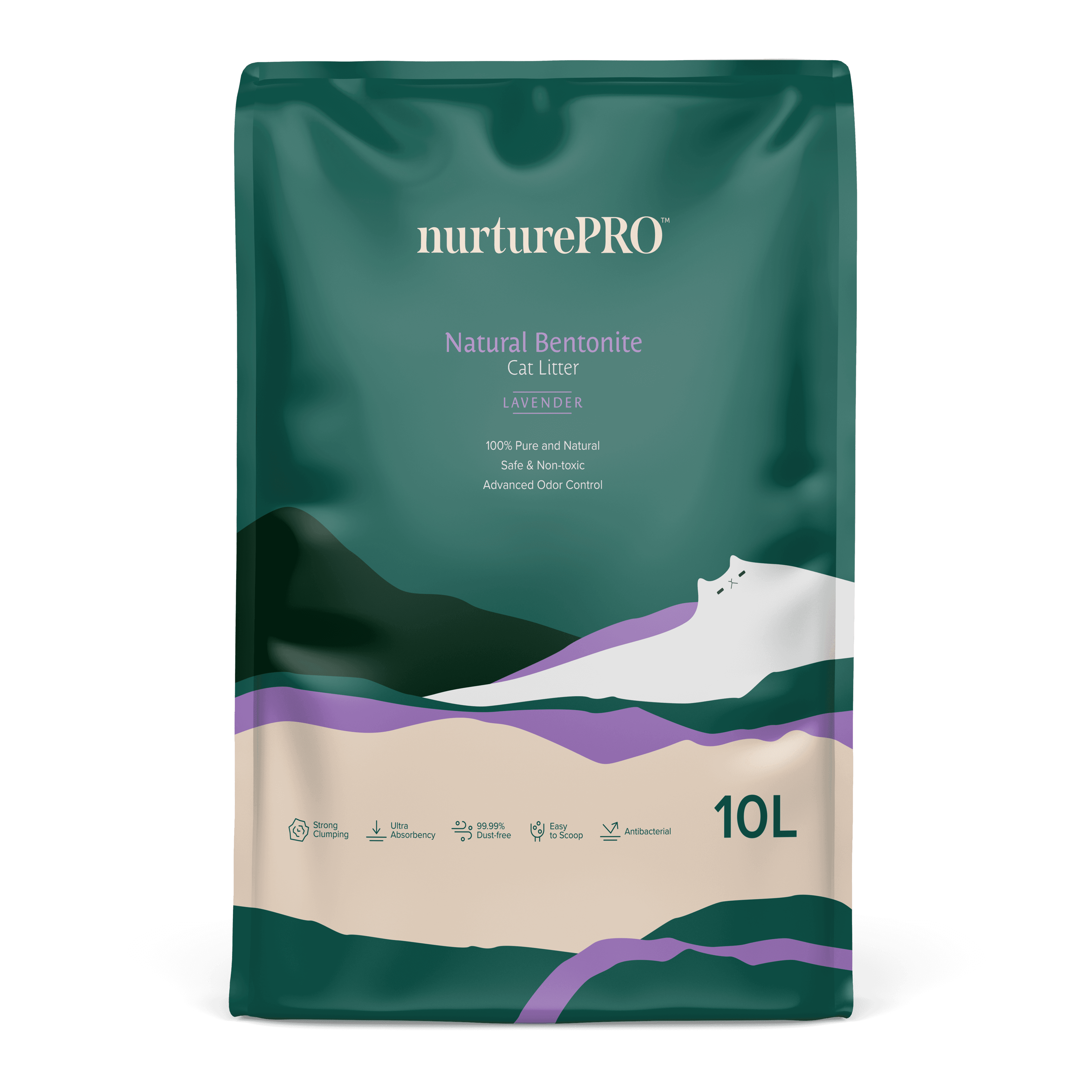 Nurture Pro Natural Bentonite Cat Litter (Lavender), 10L