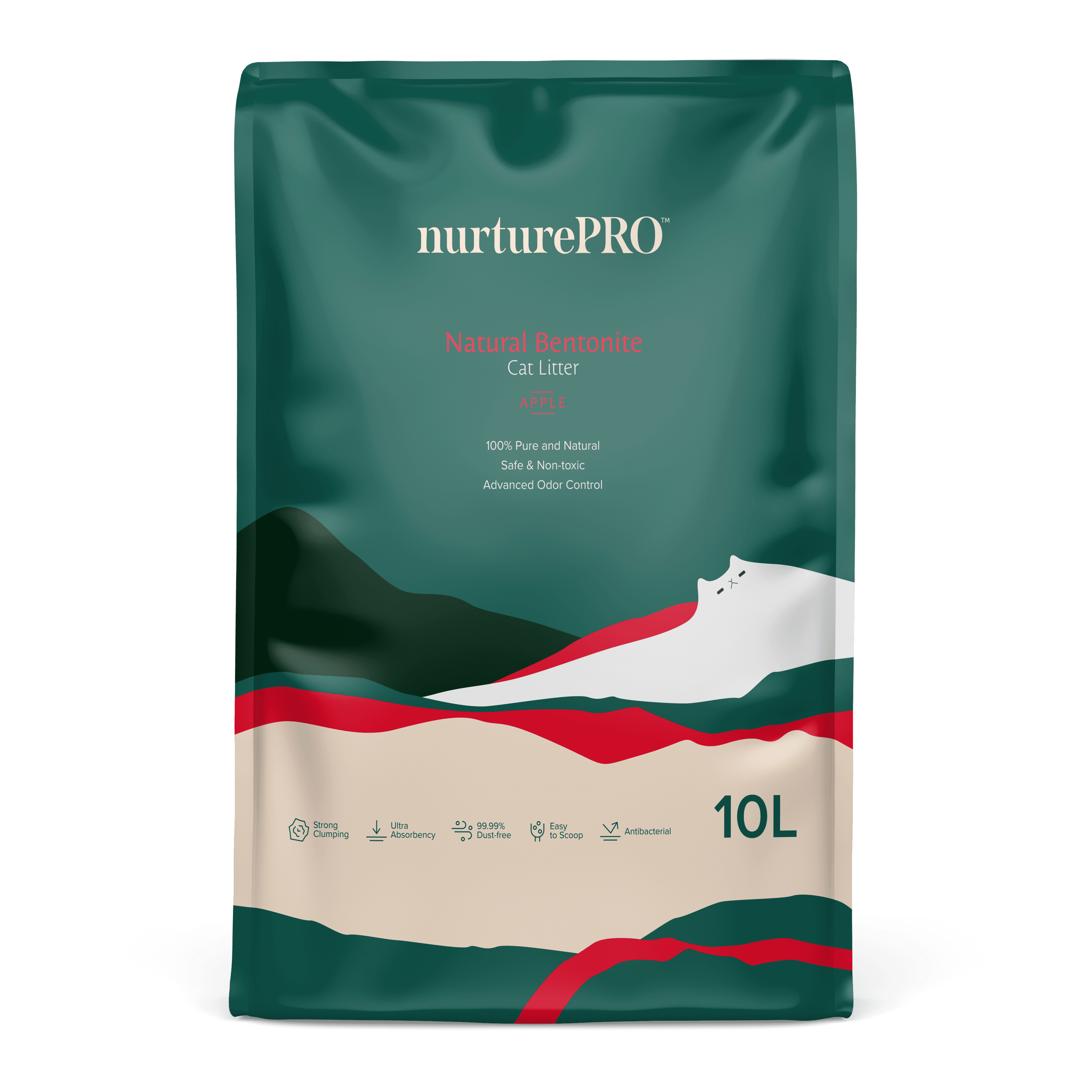 Nurture Pro Natural Bentonite Cat Litter (Apple), 10L