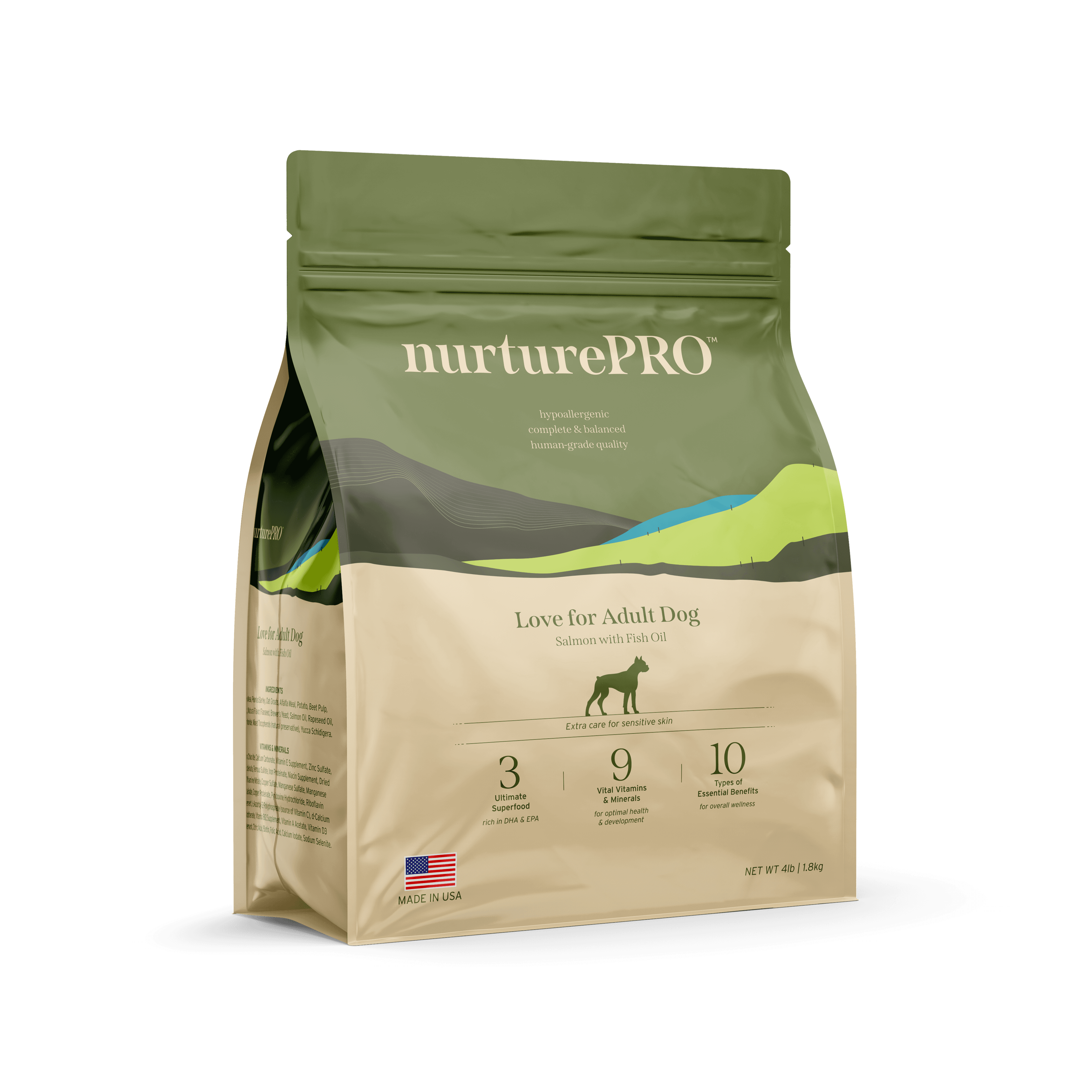 Nurture Pro Love Adult Dogs Dry Dog Food (Salmon with Fish Oil), 1.8kg