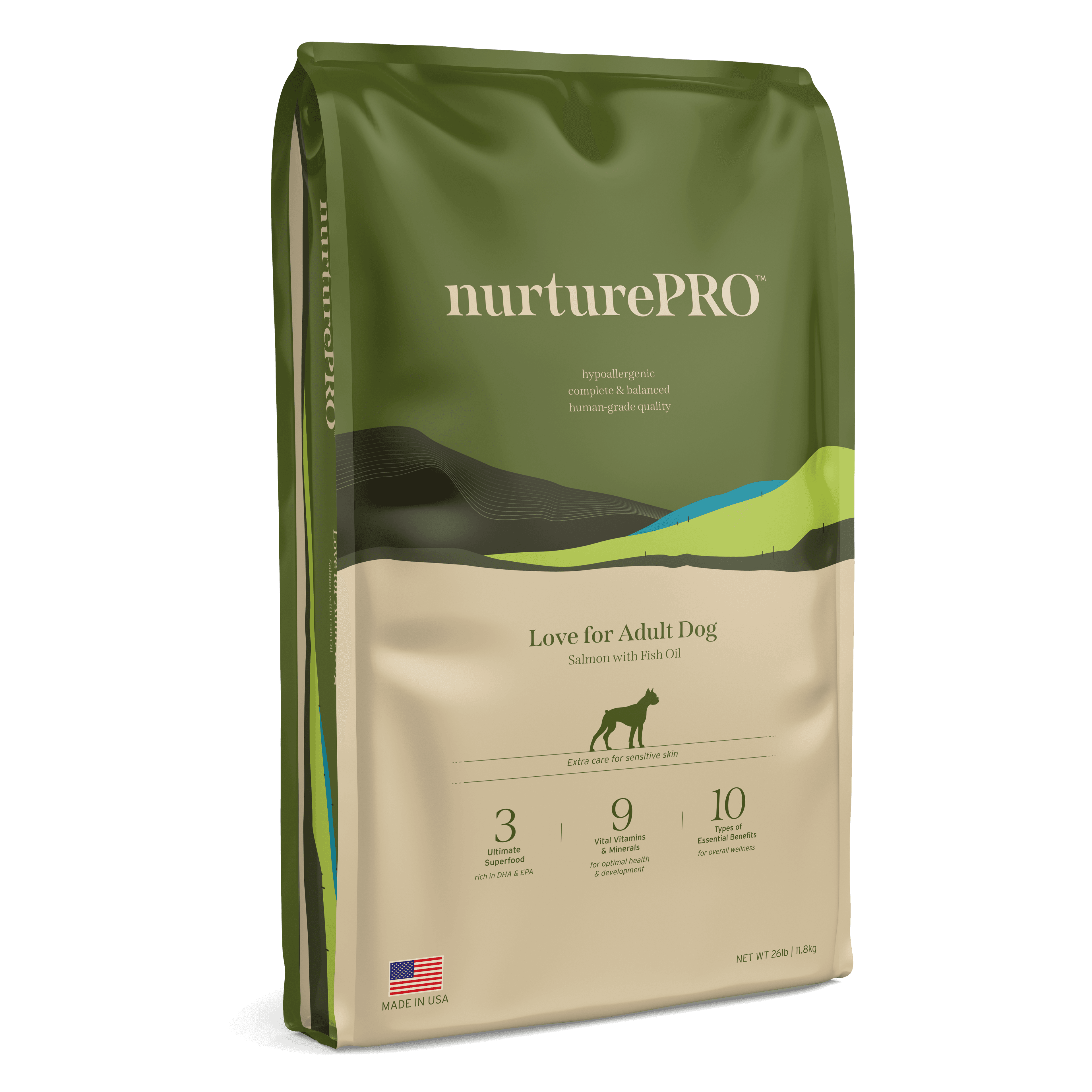 Nurture Pro Love Adult Dogs Dry Dog Food (Salmon with Fish Oil), 11.8kg