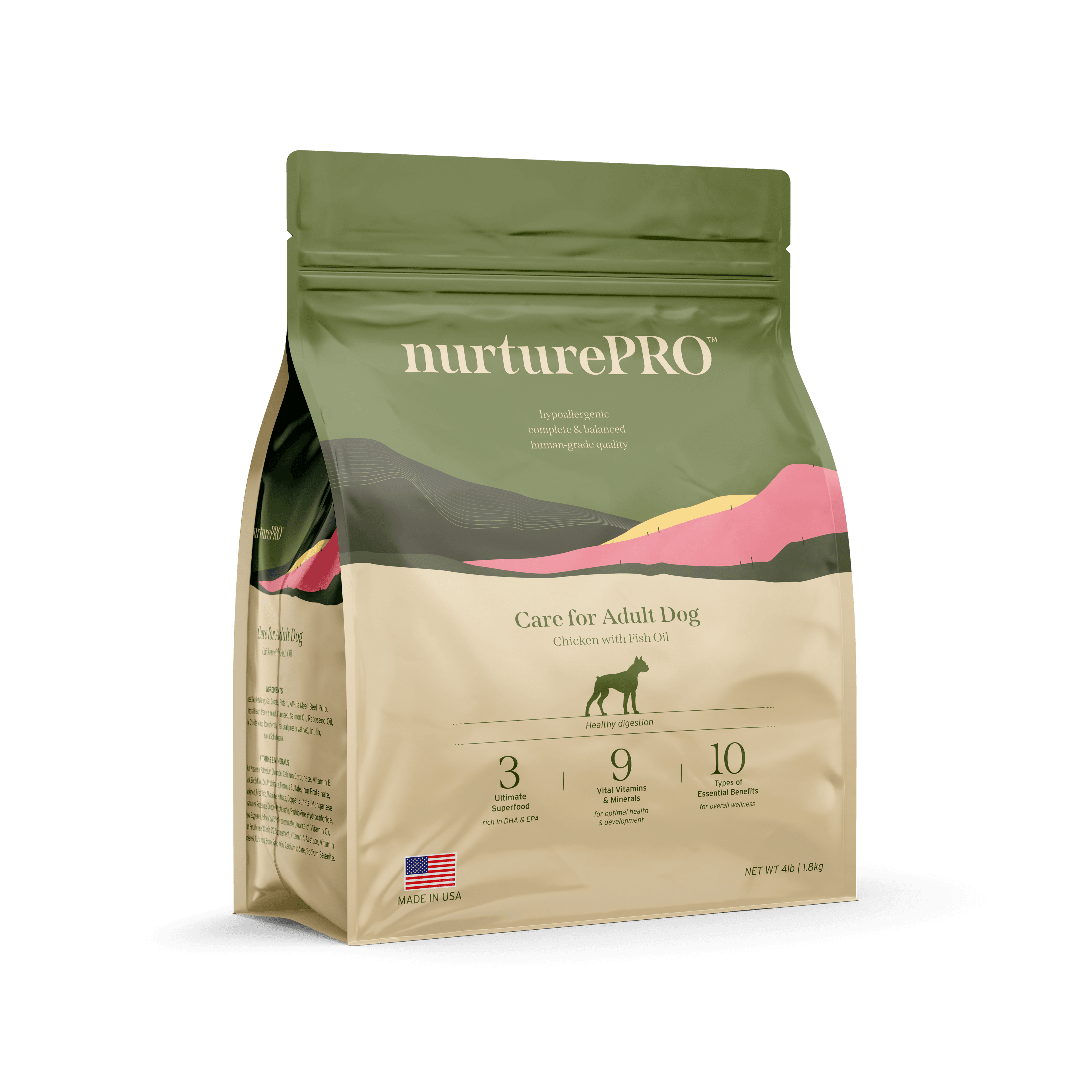 Nurture Pro Care Adult Dogs Dry Dog Food (Chicken with Fish Oil), 1.8kg