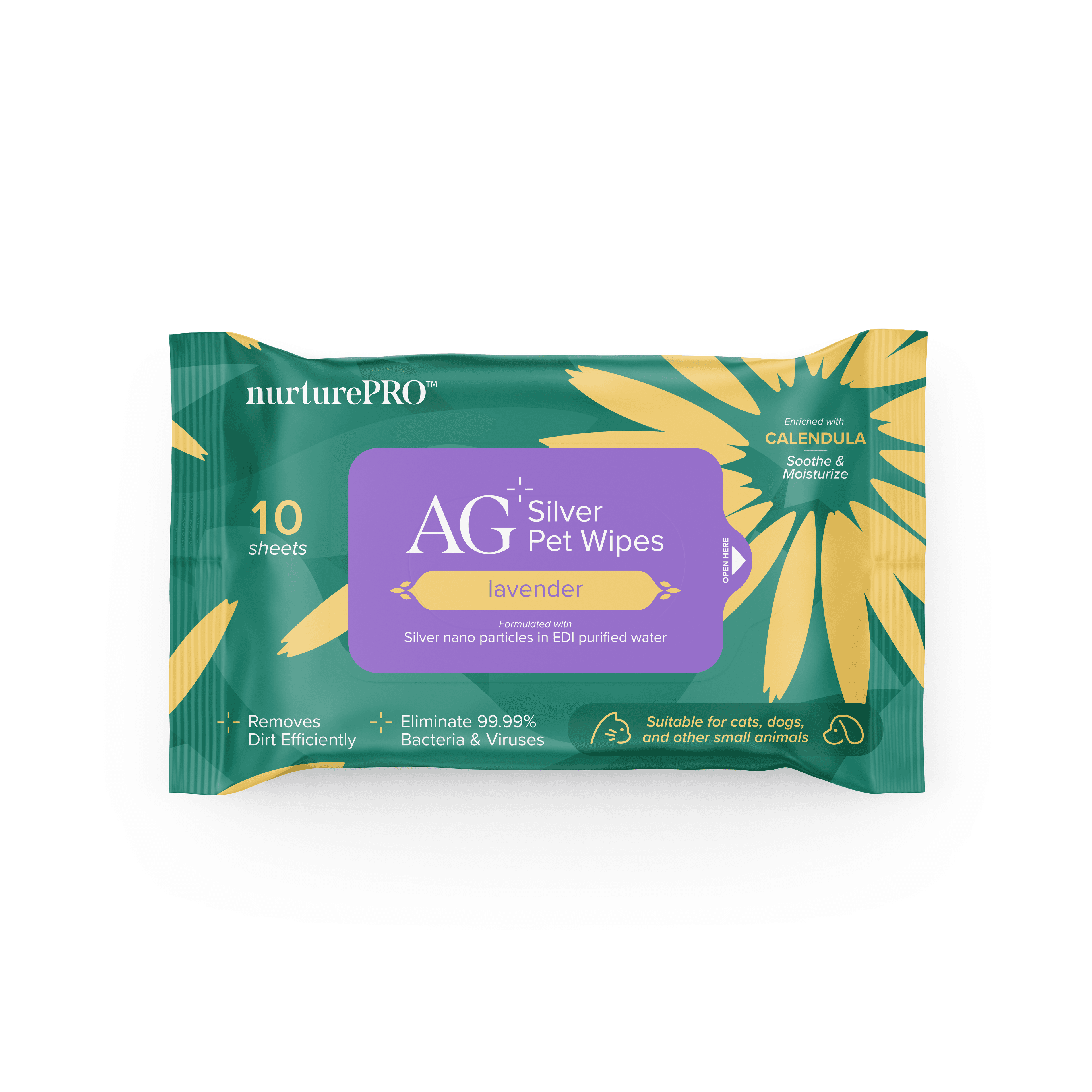 Nurture Pro AG Silver Pet Wipes (Lavender), 10sheets