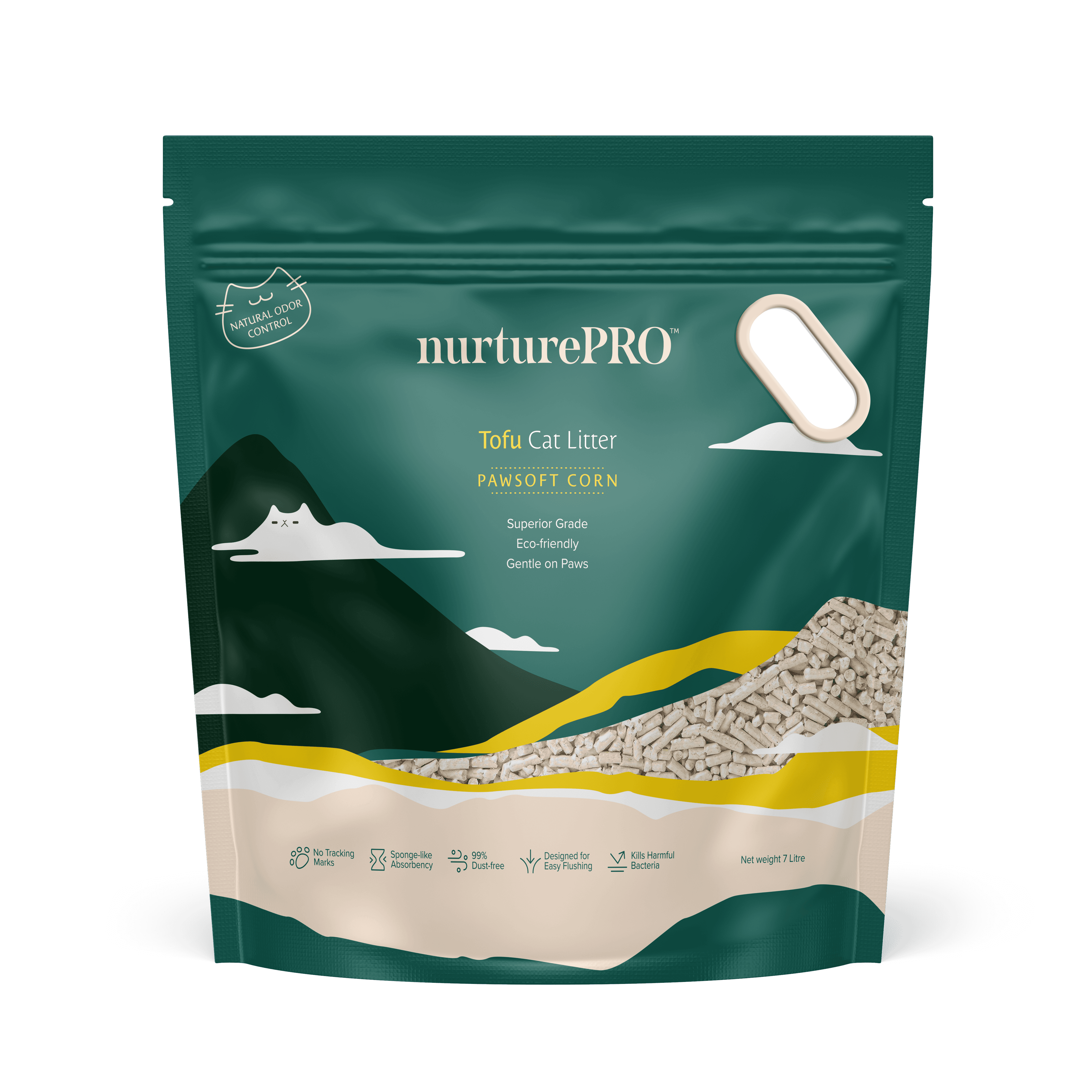 Nurture Pro Pawsoft Tofu Cat Litter (Corn), 7L