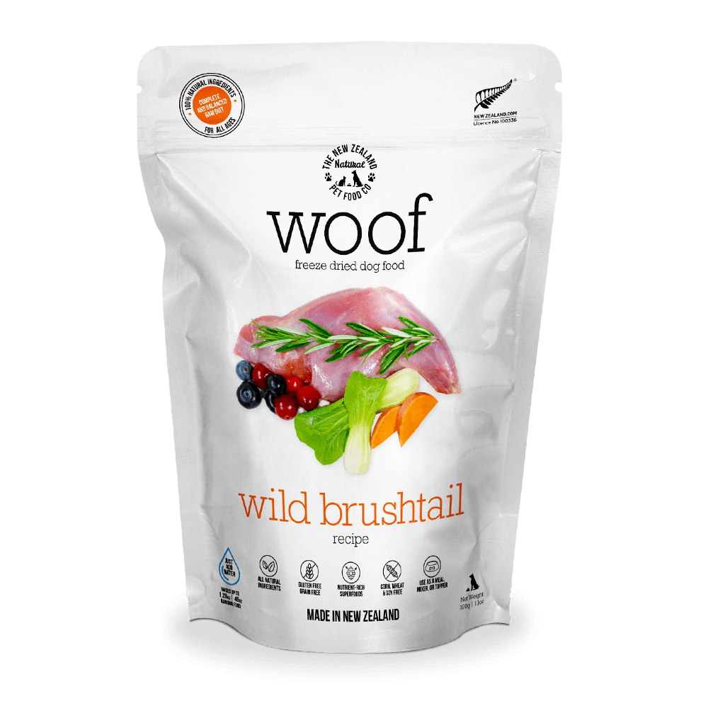 WOOF Freeze Dried Raw Wild Brushtail Dog Food 280g