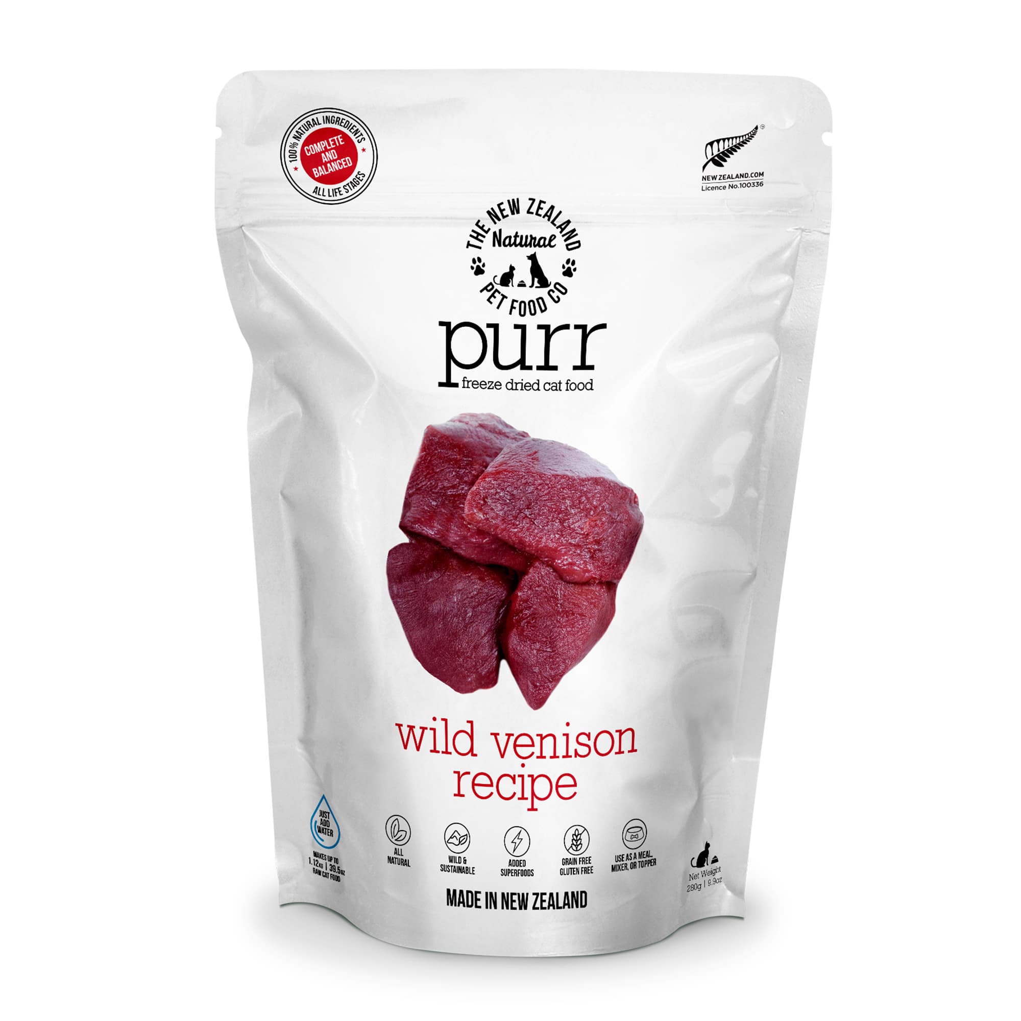 MEOW Freeze Dried Raw Wild Venison Cat Treats 280g