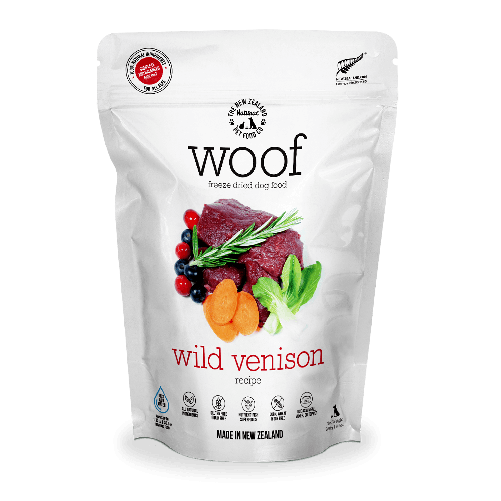 WOOF Freeze Dried Raw Wild Venison Dog Food 280g