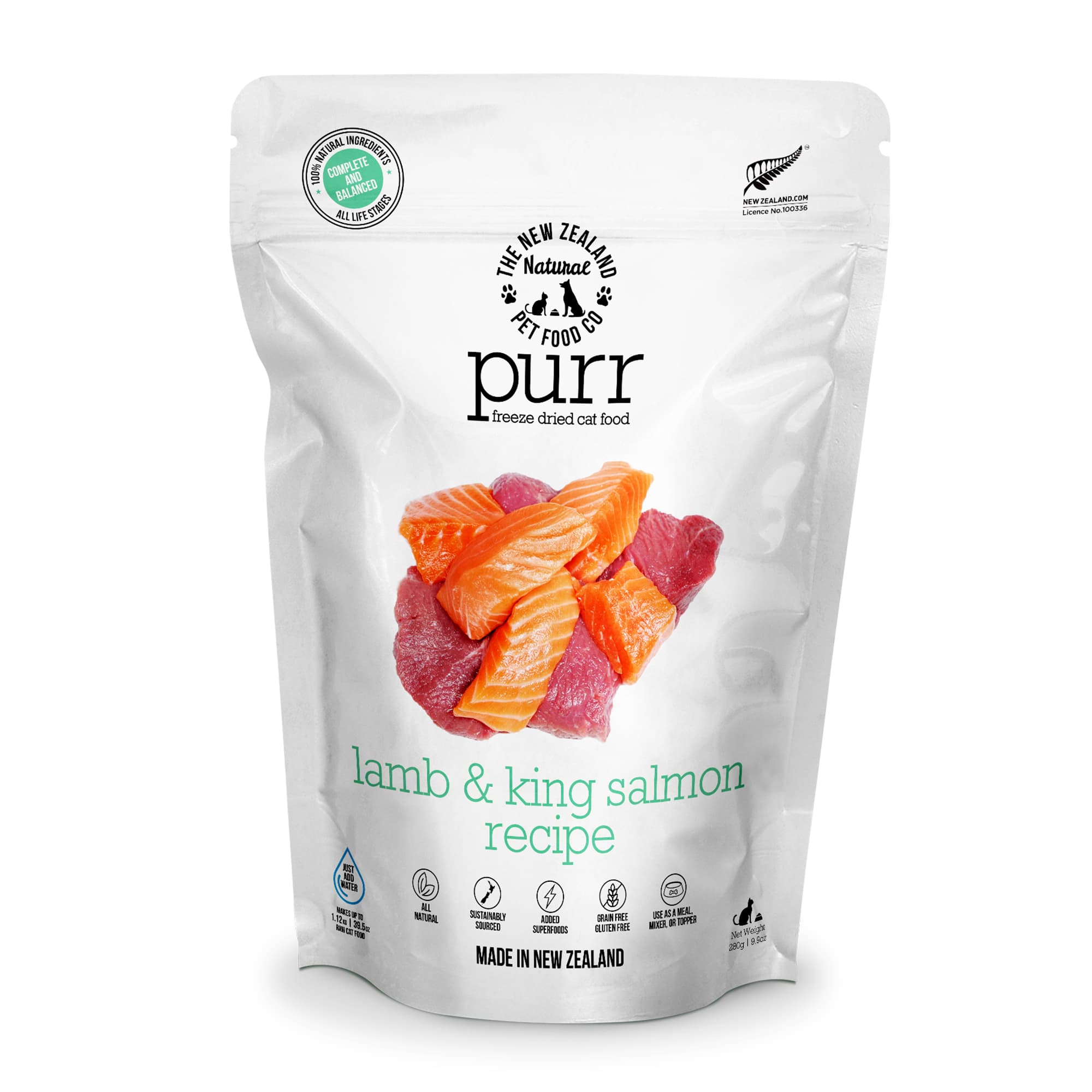 MEOW Freeze Dried Raw Lamb & King Salmon Cat Food 280g