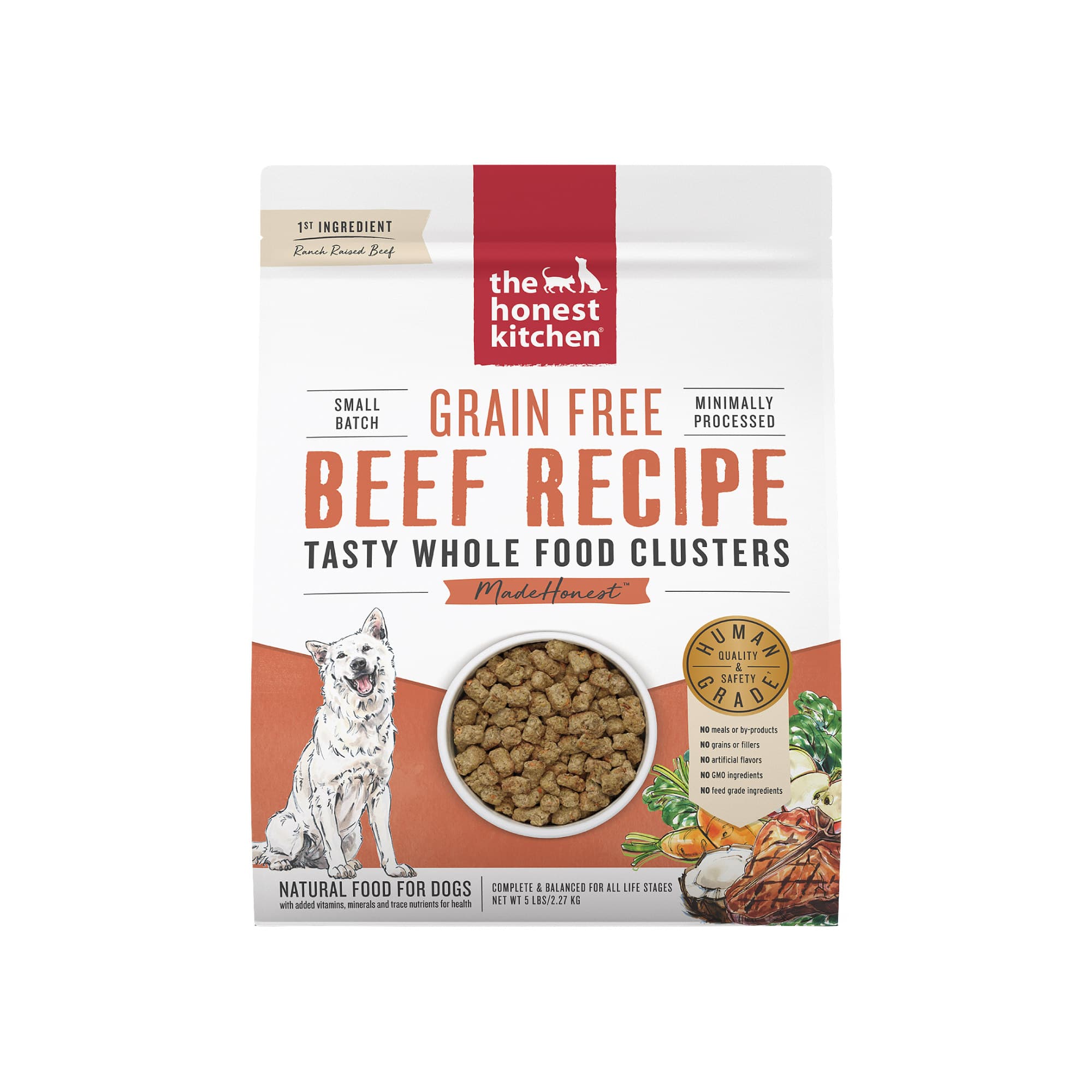 The Honest Kitchen Tasty Whole Food Clusters Grain Free Dog Food (Beef), 5lbs