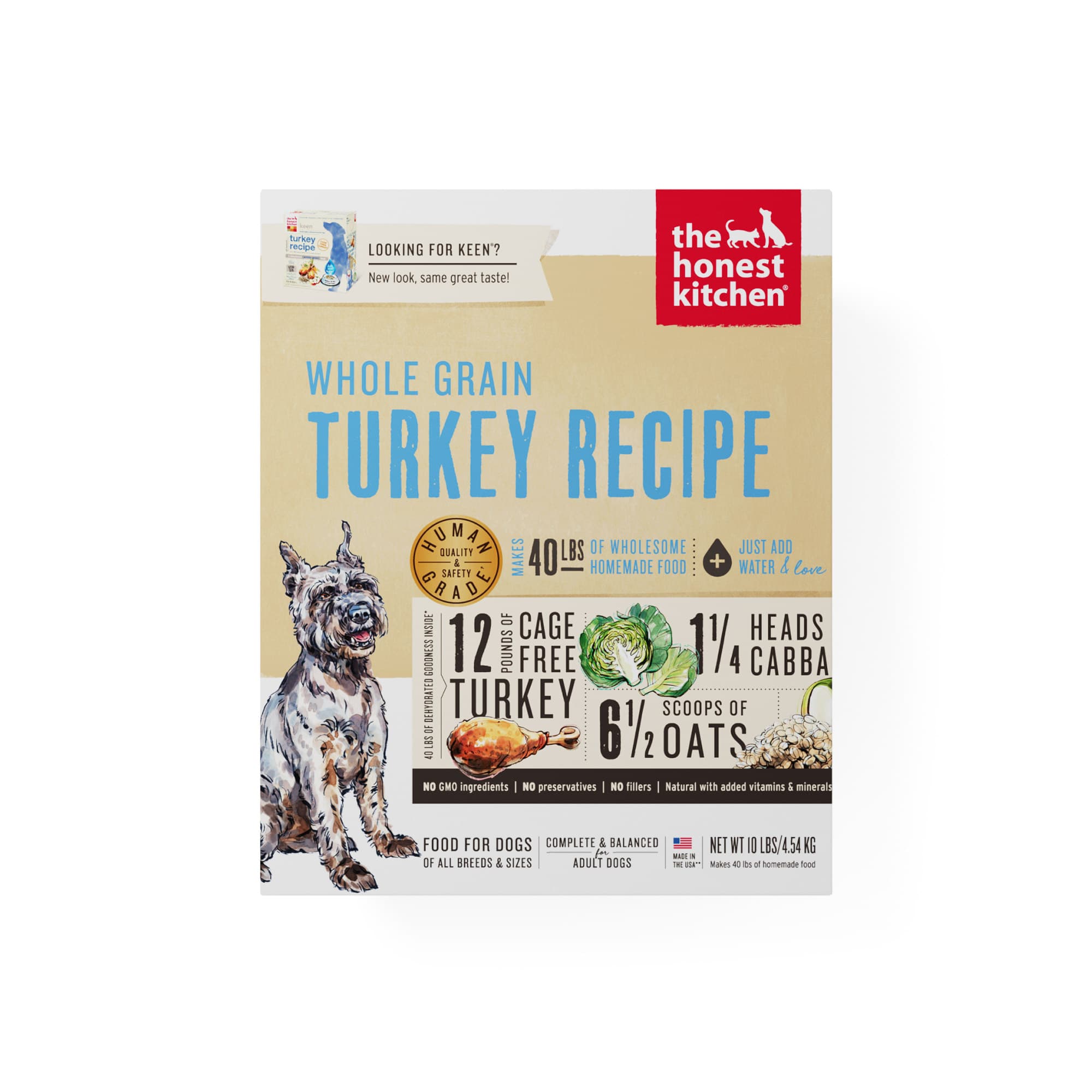 The Honest Kitchen Dehydrated Whole Grain Dog Food (Turkey), 10lbs