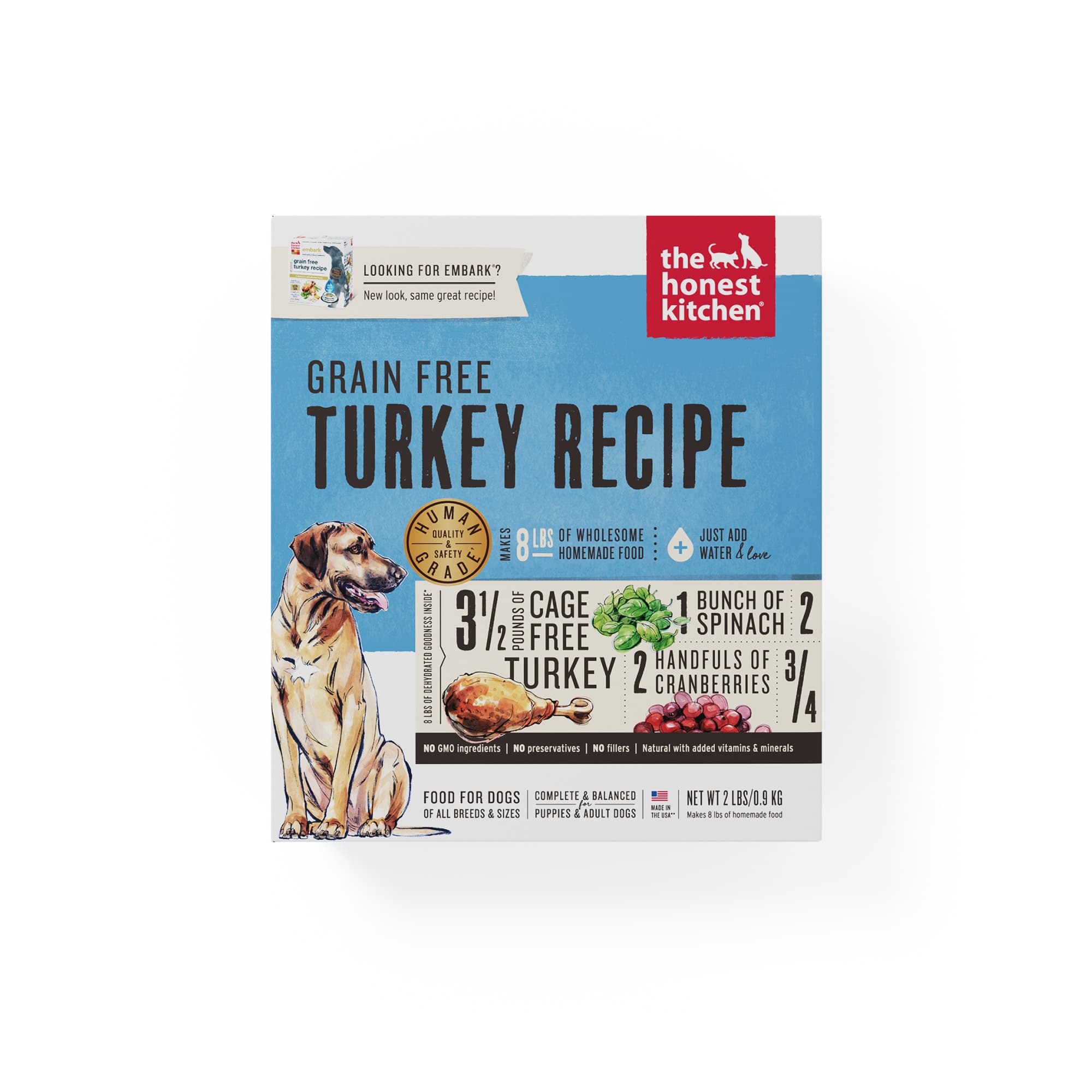 The Honest Kitchen Dehydrated Grain Free Dog Food (Turkey), 2lbs