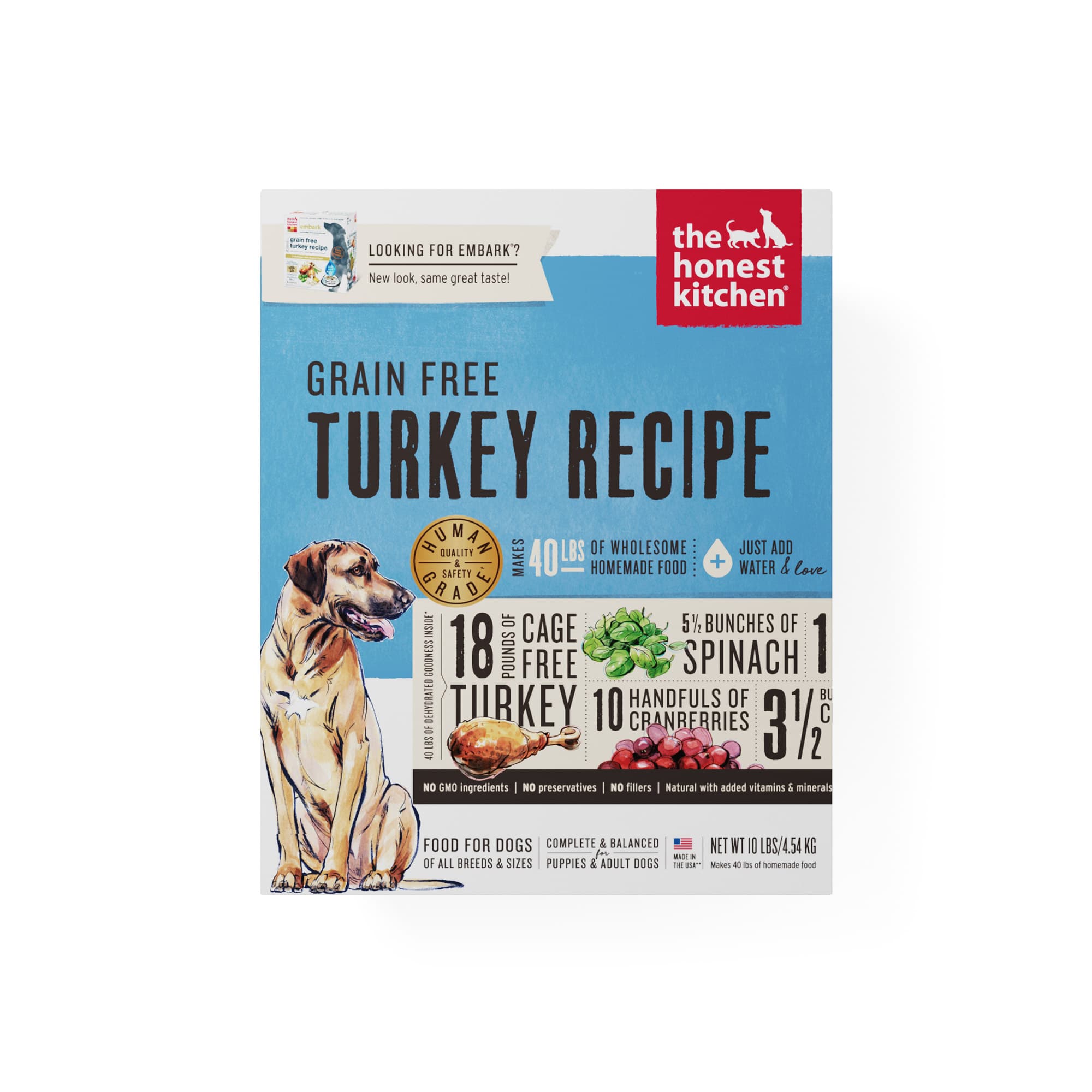 The Honest Kitchen Dehydrated Grain Free Dog Food (Turkey), 10lbs