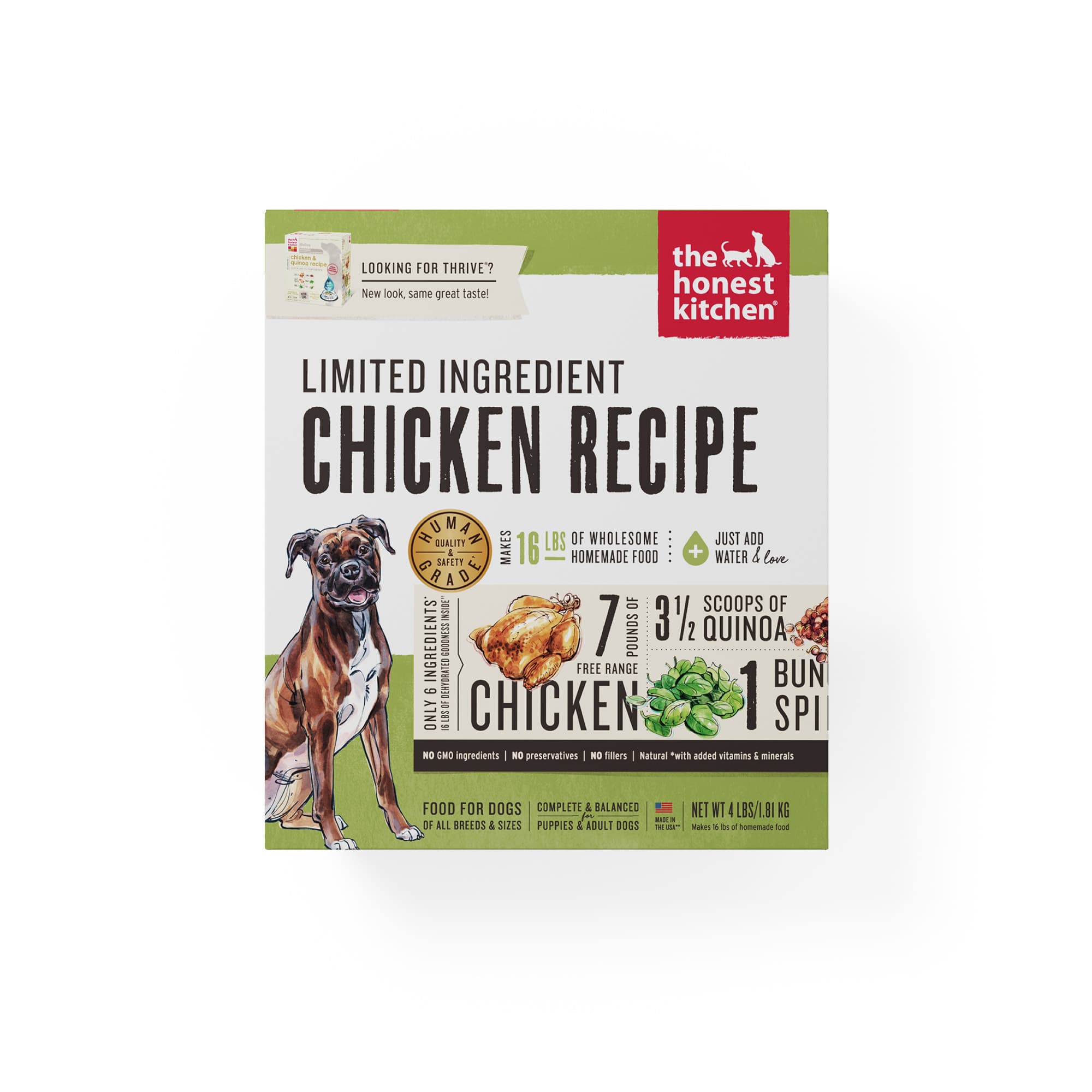 The Honest Kitchen Dehydrated Limited Ingredient Dog Food (Chicken), 4lbs