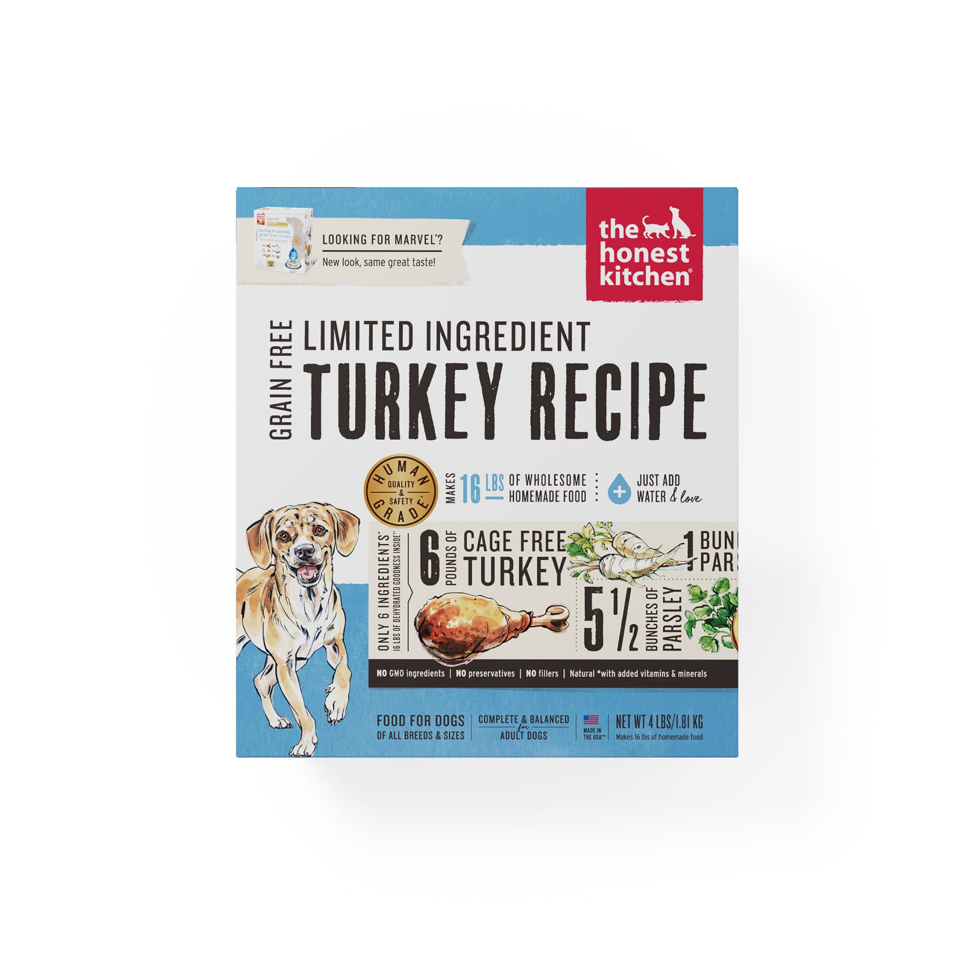 The Honest Kitchen Dehydrated Limited Ingredient Grain Free Dog Food (Turkey), 4lbs