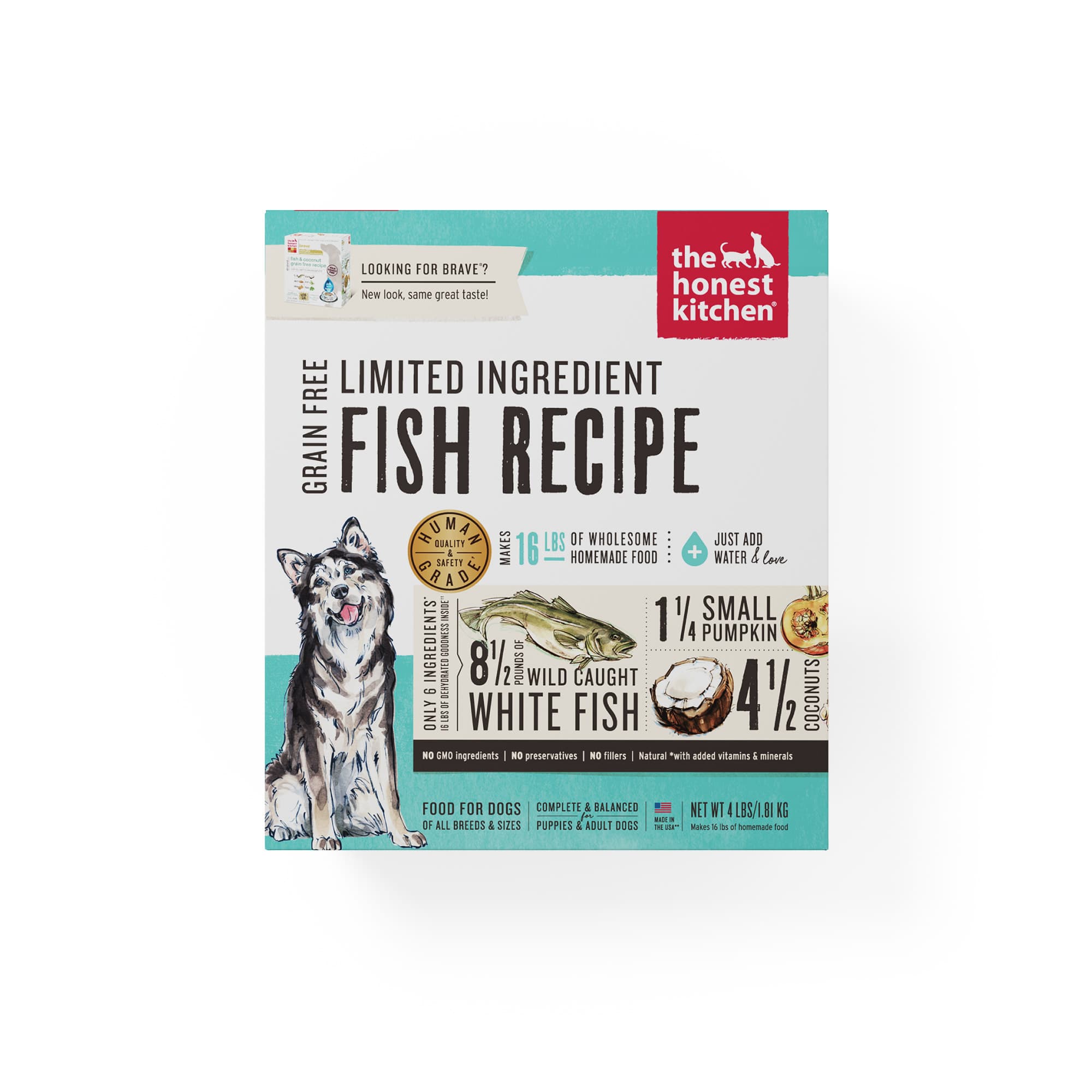The Honest Kitchen Dehydrated Limited Ingredient Grain Free Dog Food (Fish), 4lbs