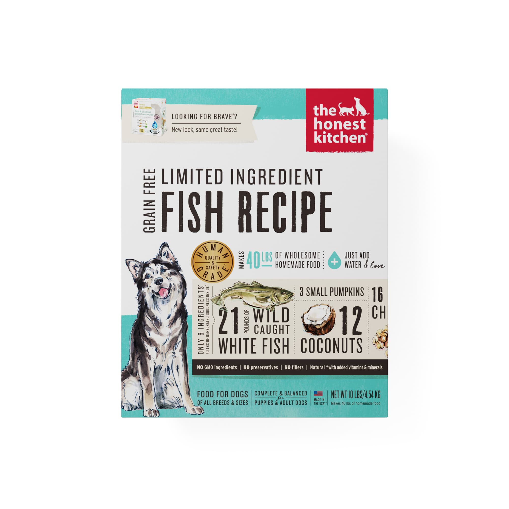 The Honest Kitchen Dehydrated Limited Ingredient Grain Free Dog Food (Fish), 10lbs