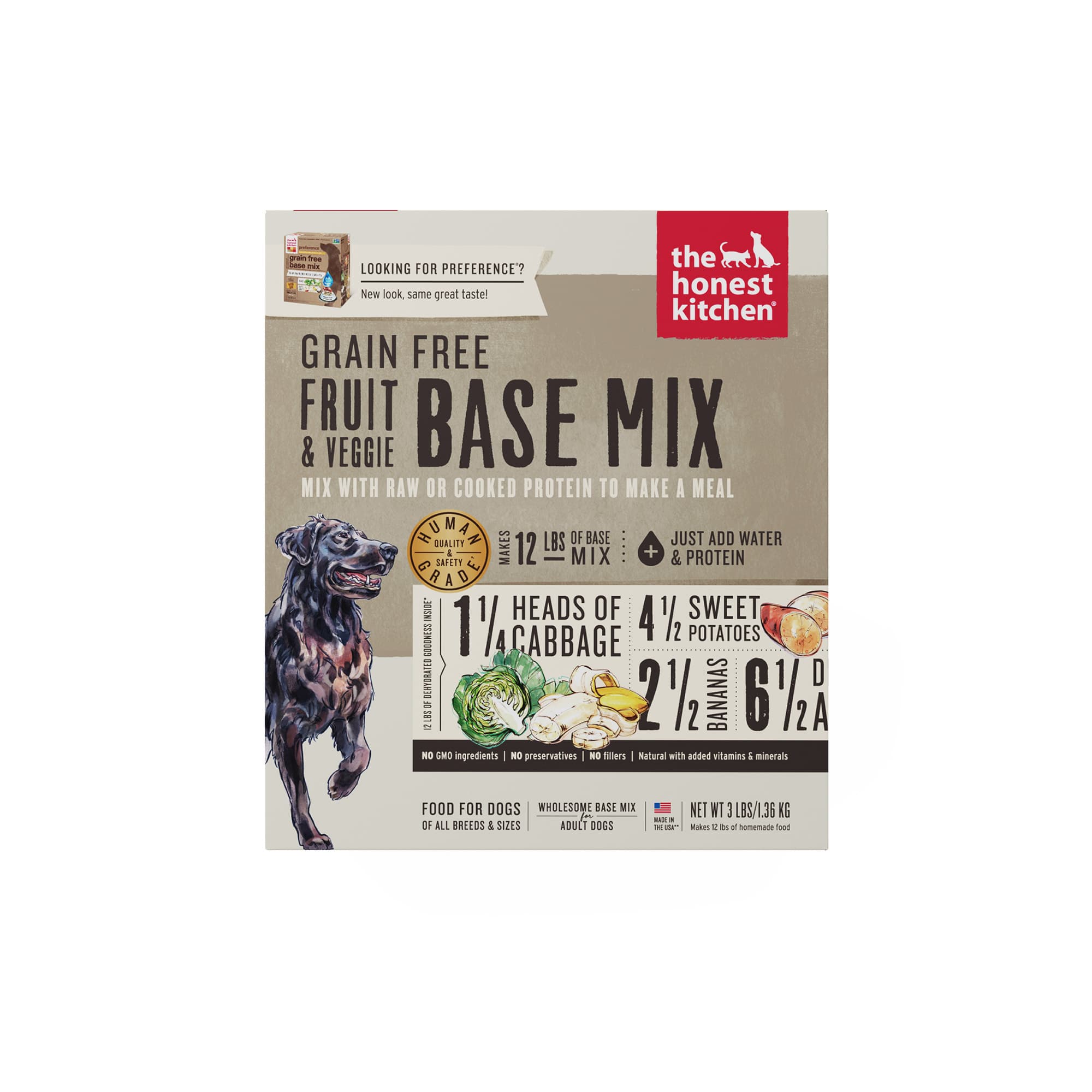 The Honest Kitchen Dehydrated Grain Free Dog Food (Fruit & Veggie), 3lbs