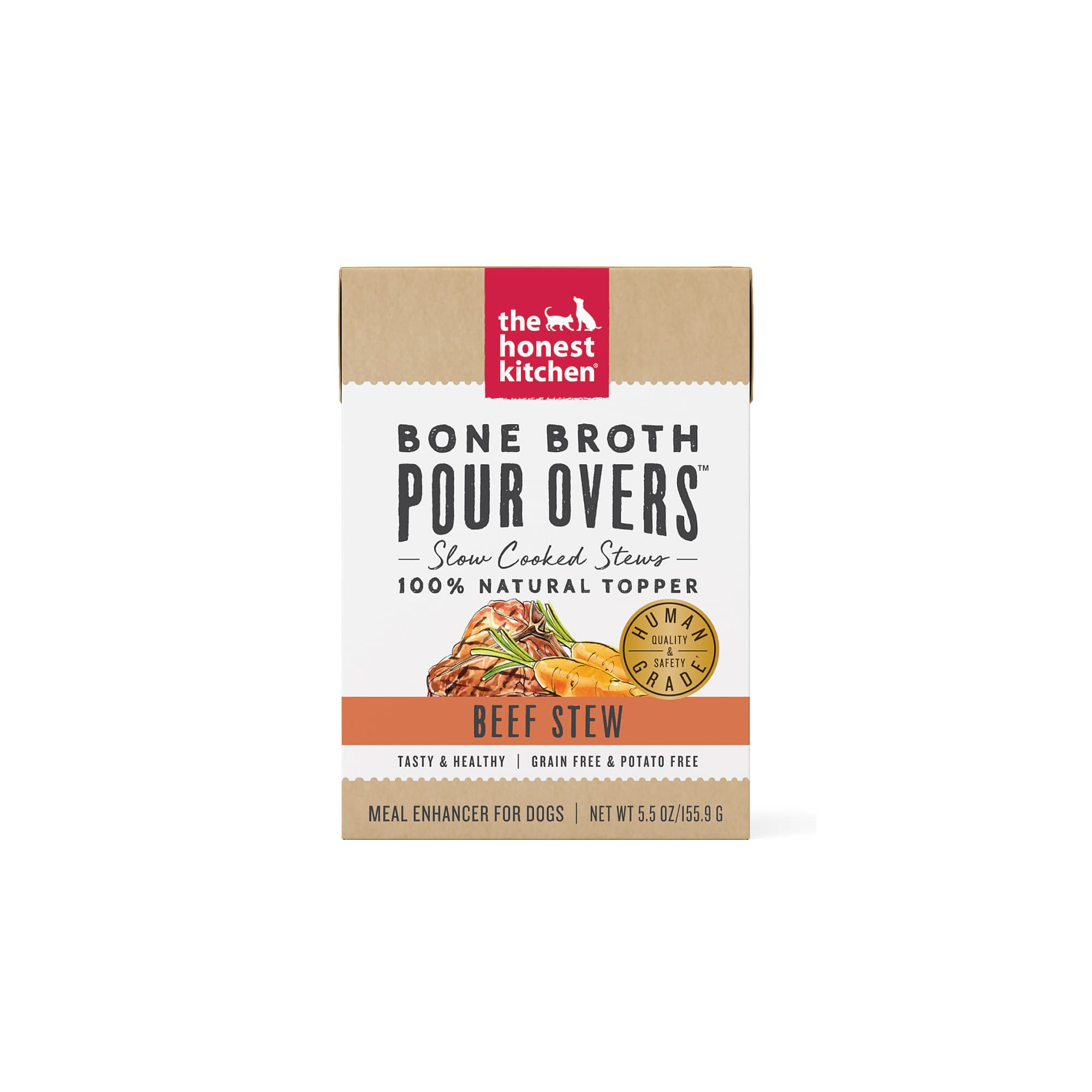 The Honest Kitchen Bone Broth Pour Overs Dog Food Toppers (Beef Stew), 5.5oz