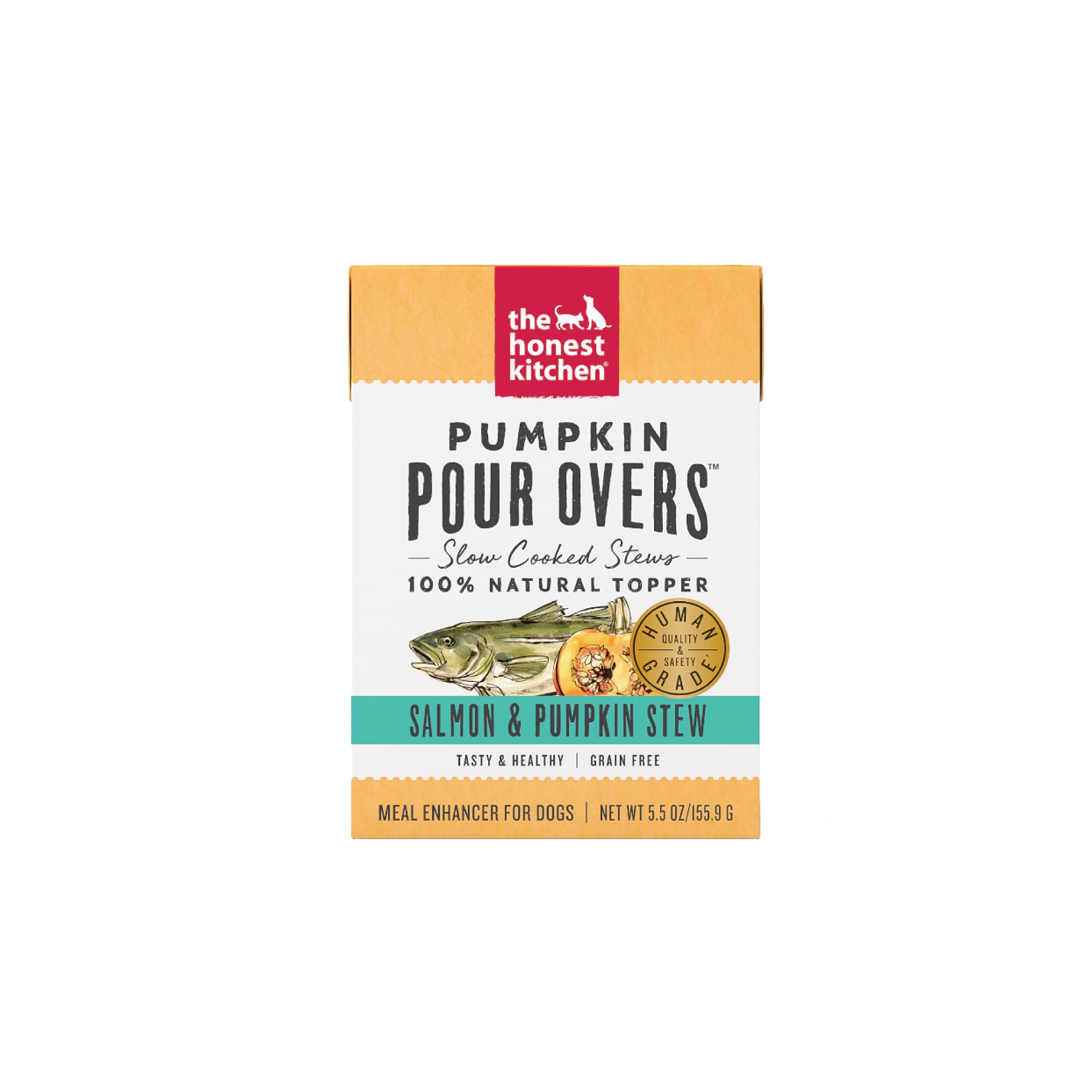 The Honest Kitchen Pumpkin Pour Overs Dog Food Toppers (Salmon & Pumpkin Stew), 5.5oz