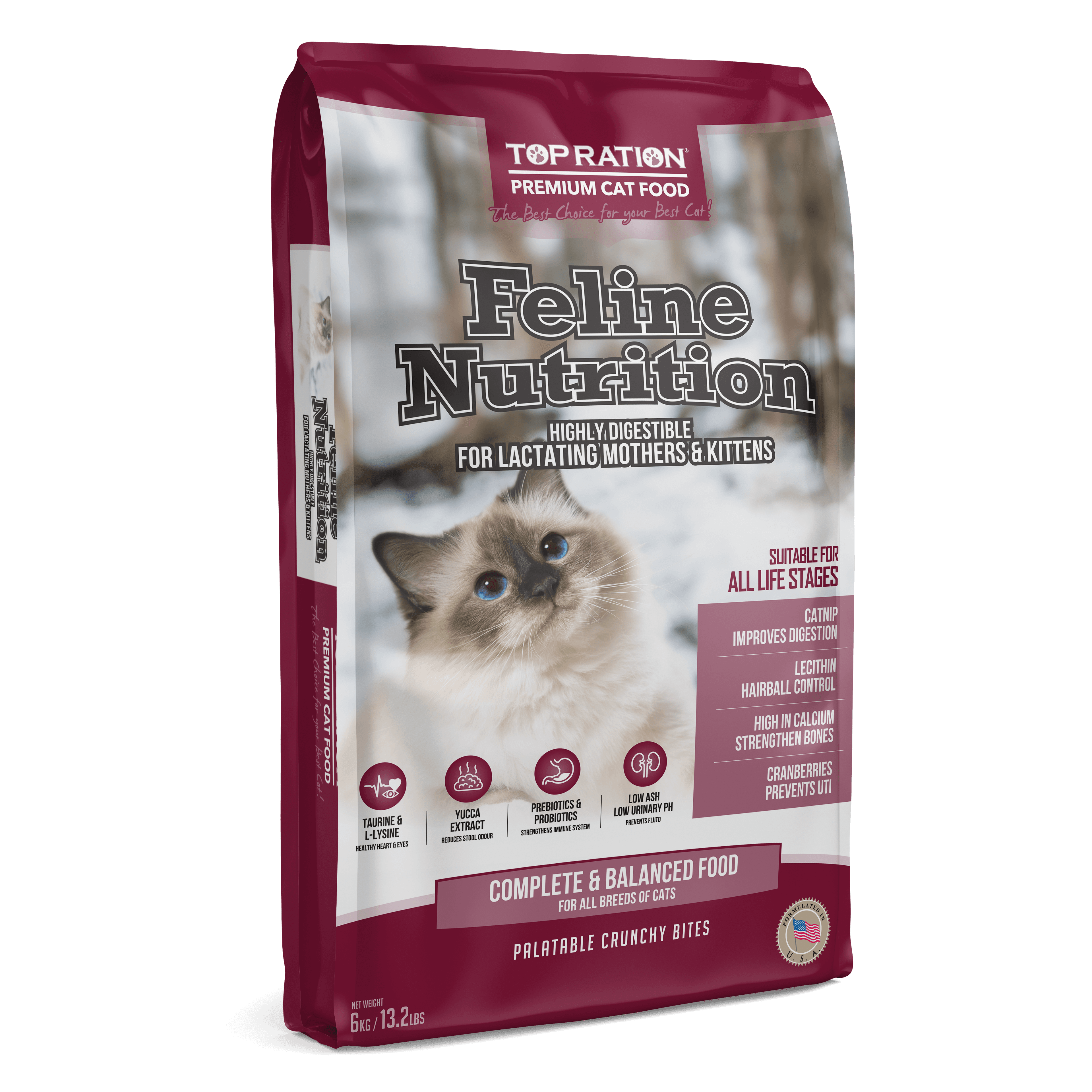 Top Ration Premium Dry Cat Food (Feline Nutrition), 6kg