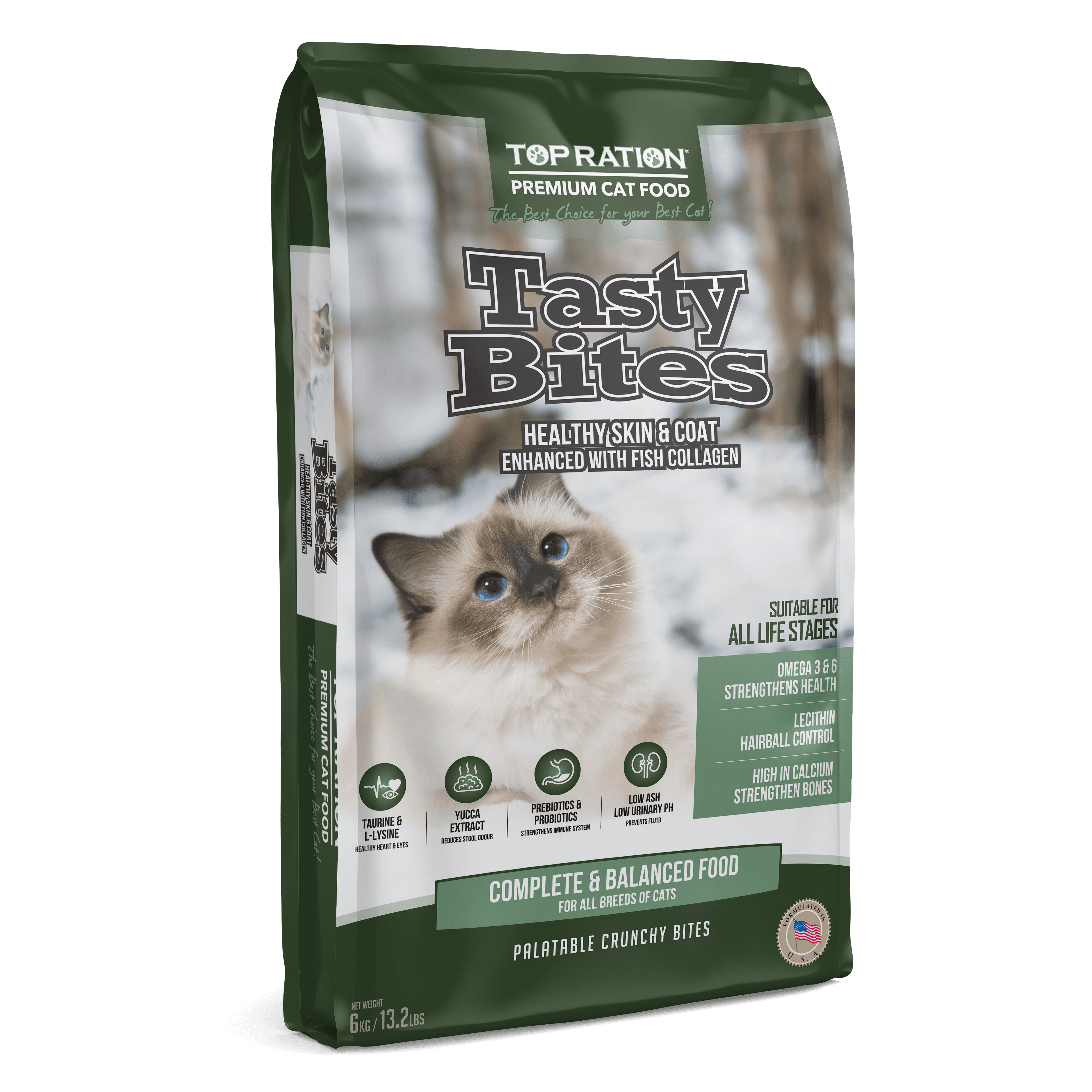 Top Ration Premium Dry Cat Food (Tasty Bites), 6kg