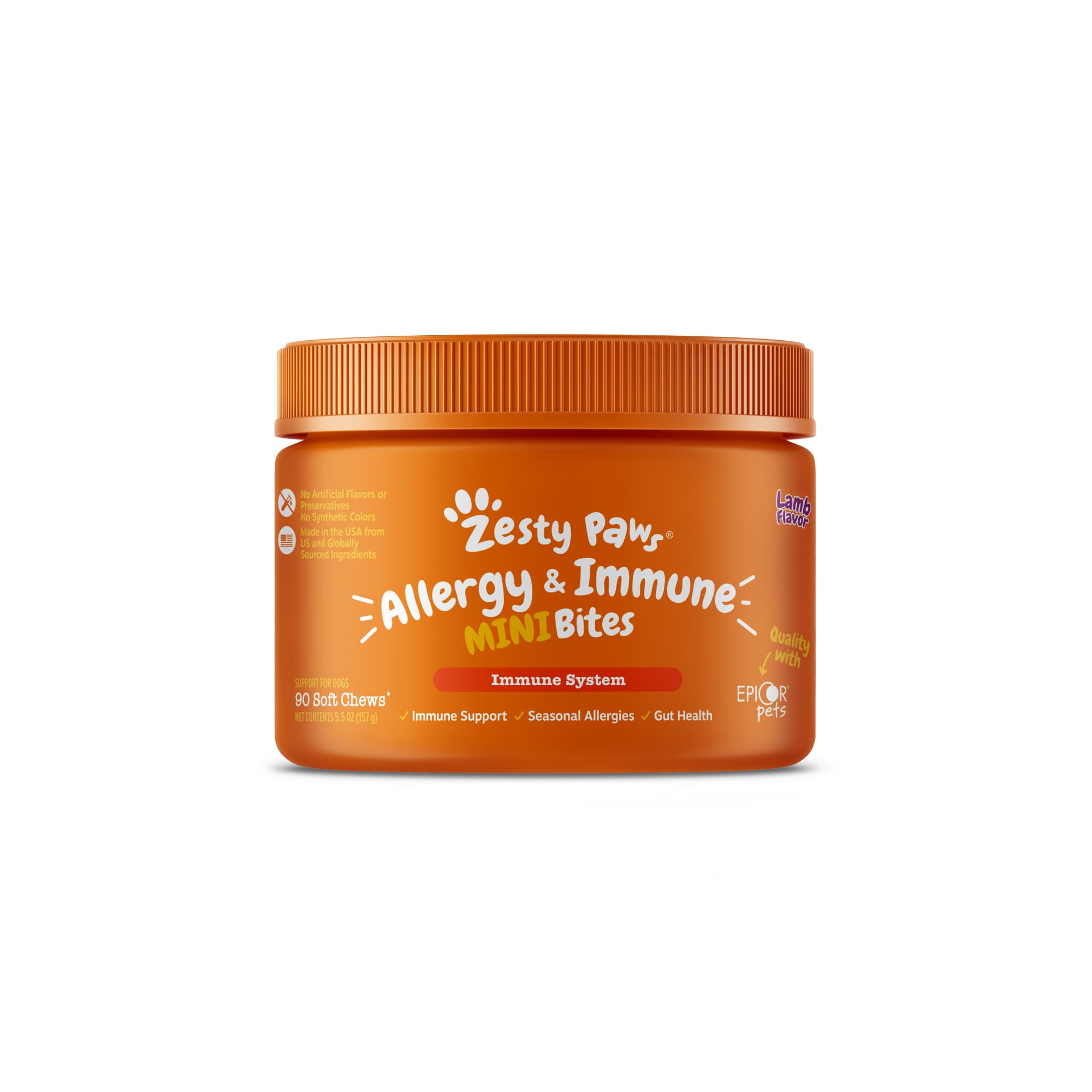 Zesty Paws Allergy & Immune Mini Bites Dog Supplements (Lamb), 90ct