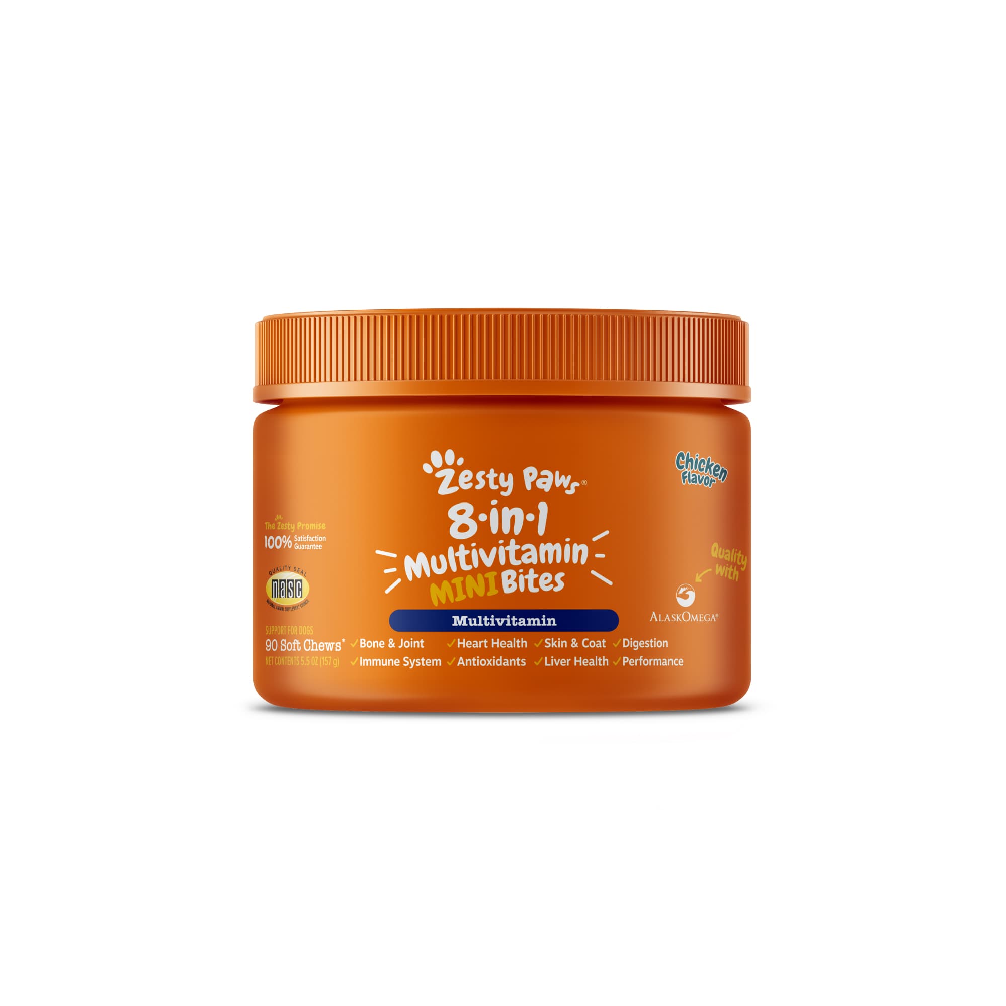 Zesty Paws 8-in-1 Multivitamin Mini Bites Dog Supplements (Chicken), 90ct