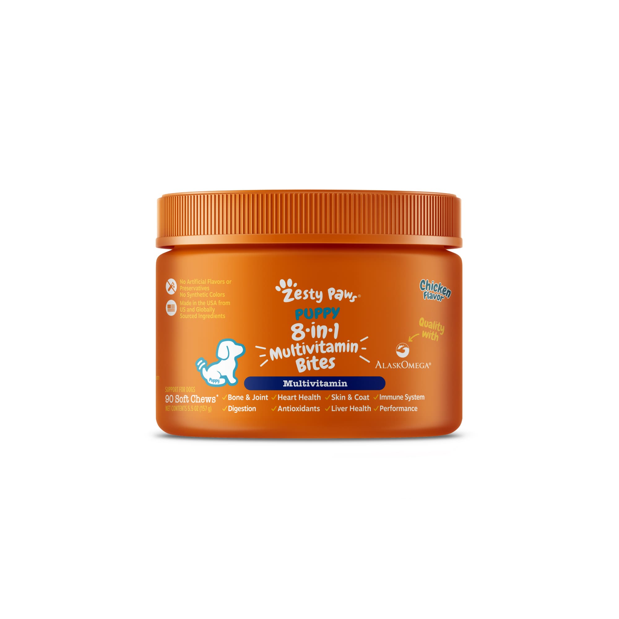 Zesty Paws 8-in-1 Multivitamin Bites Puppy Supplements (Chicken), 90ct
