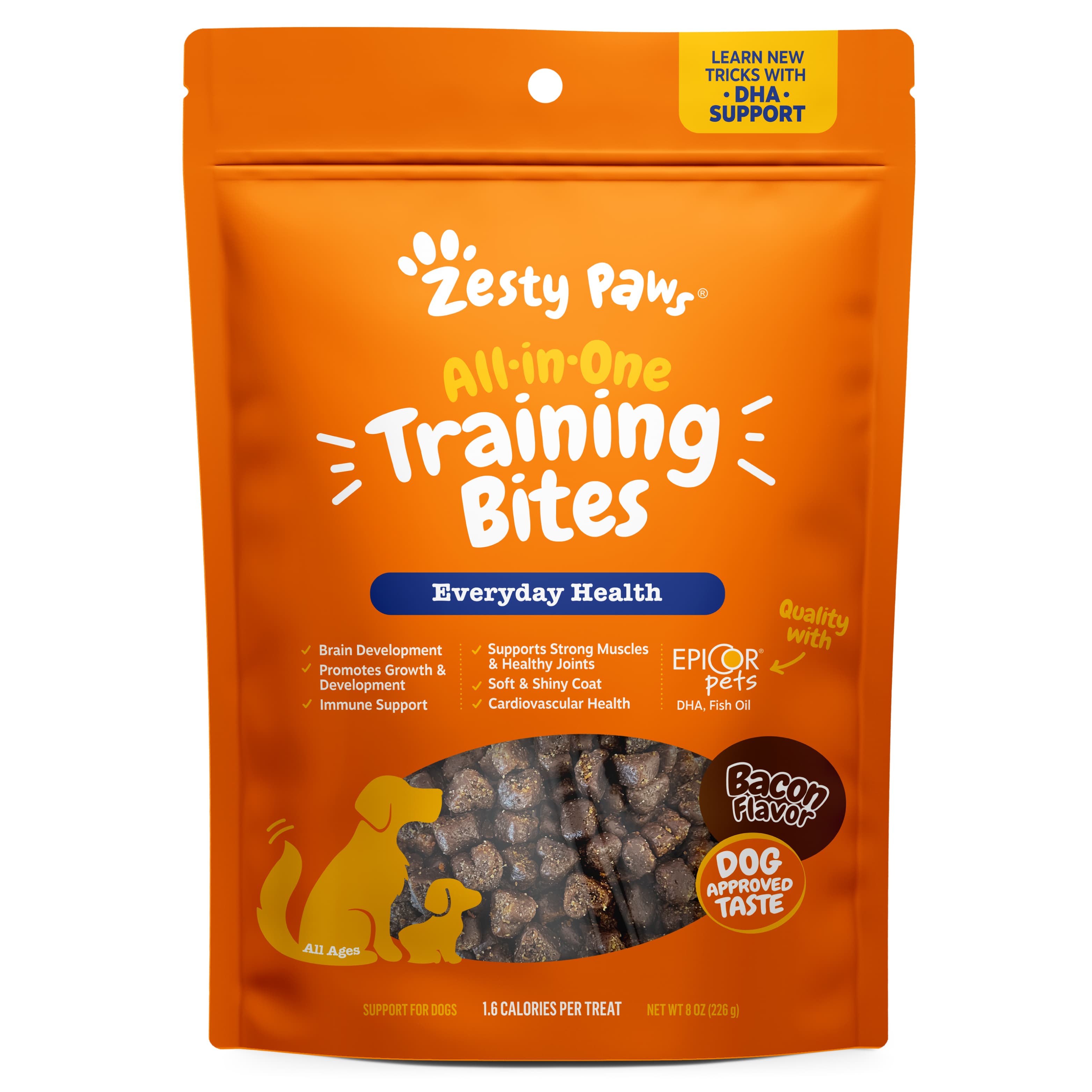 Zesty Paws Training Bites Dog Treats (Bacon), 8oz