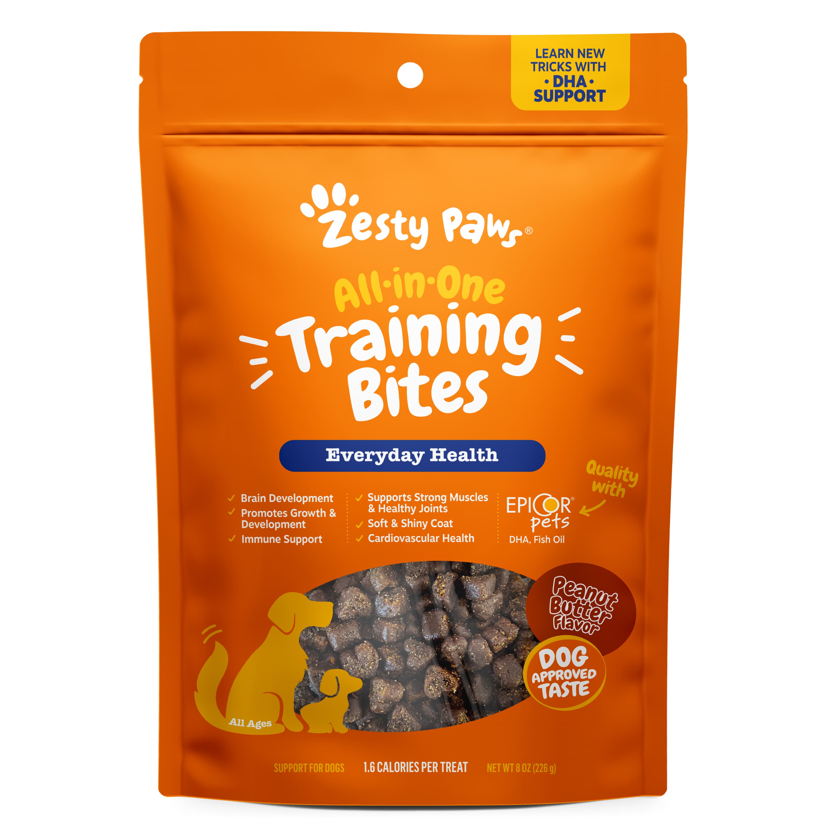 Zesty Paws Training Bites Dog Treats (Peanut Butter), 8oz