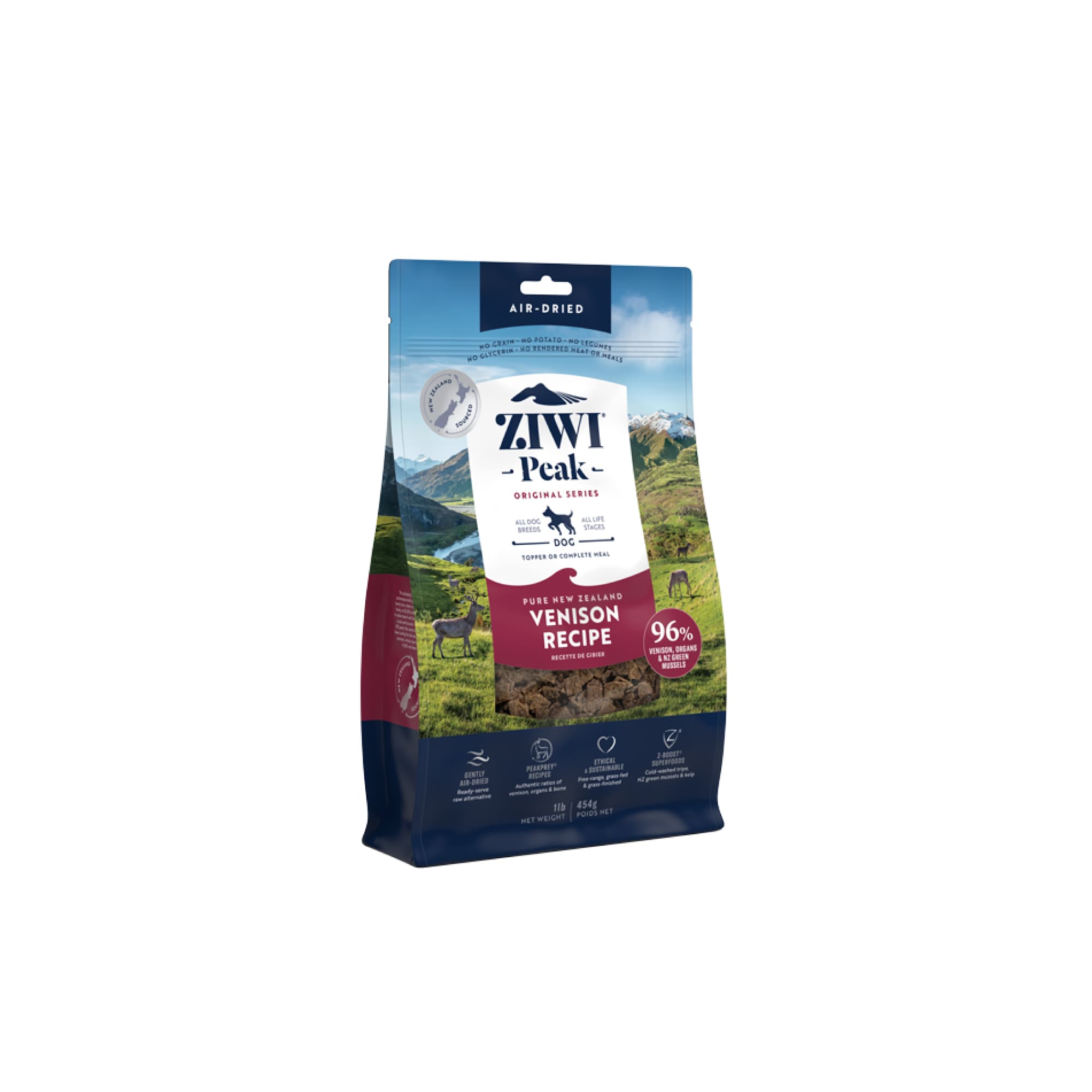Ziwi Peak Originals Air Dried Dog Food (Venison), 454g
