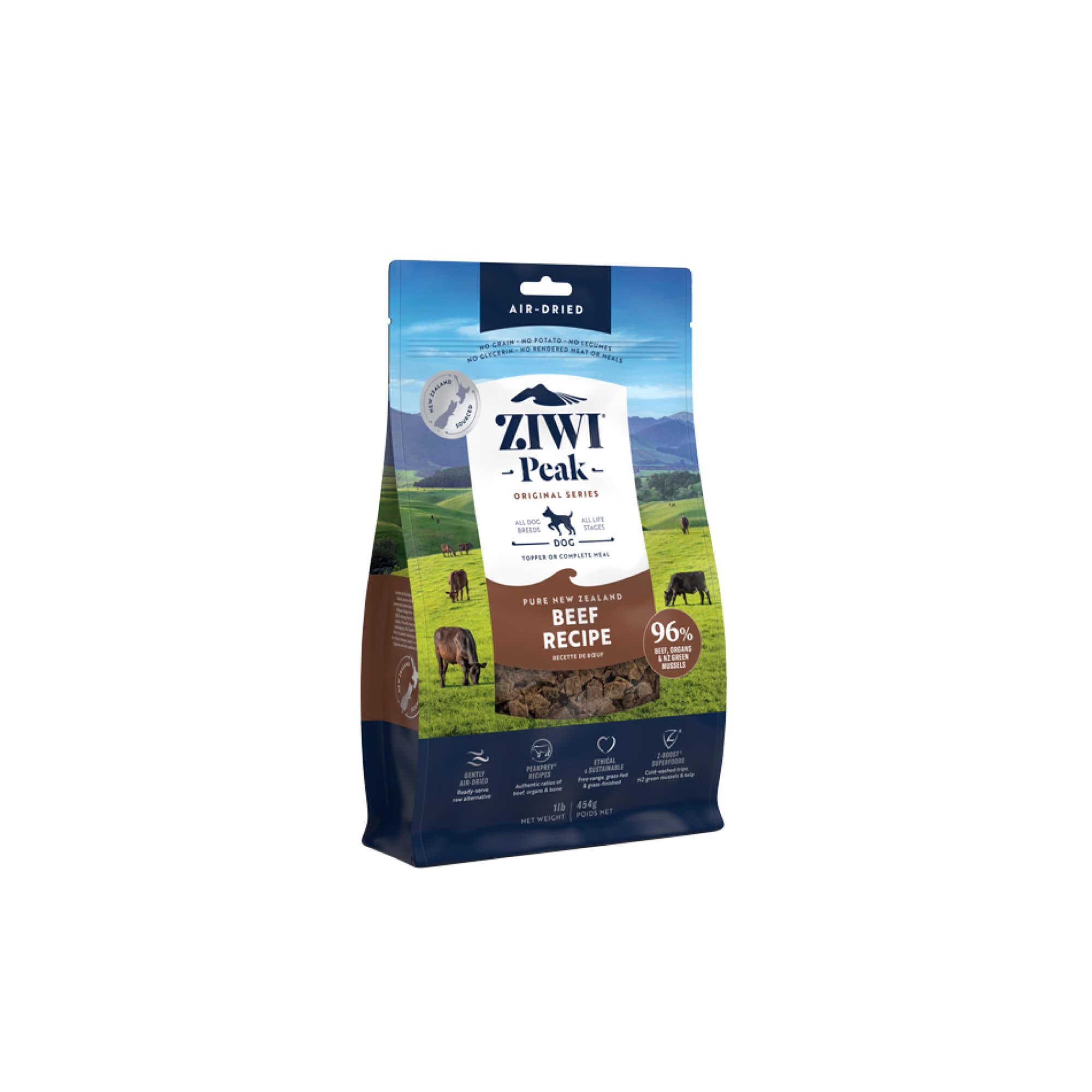 Ziwi Peak Originals Air Dried Dog Food (Beef), 454g