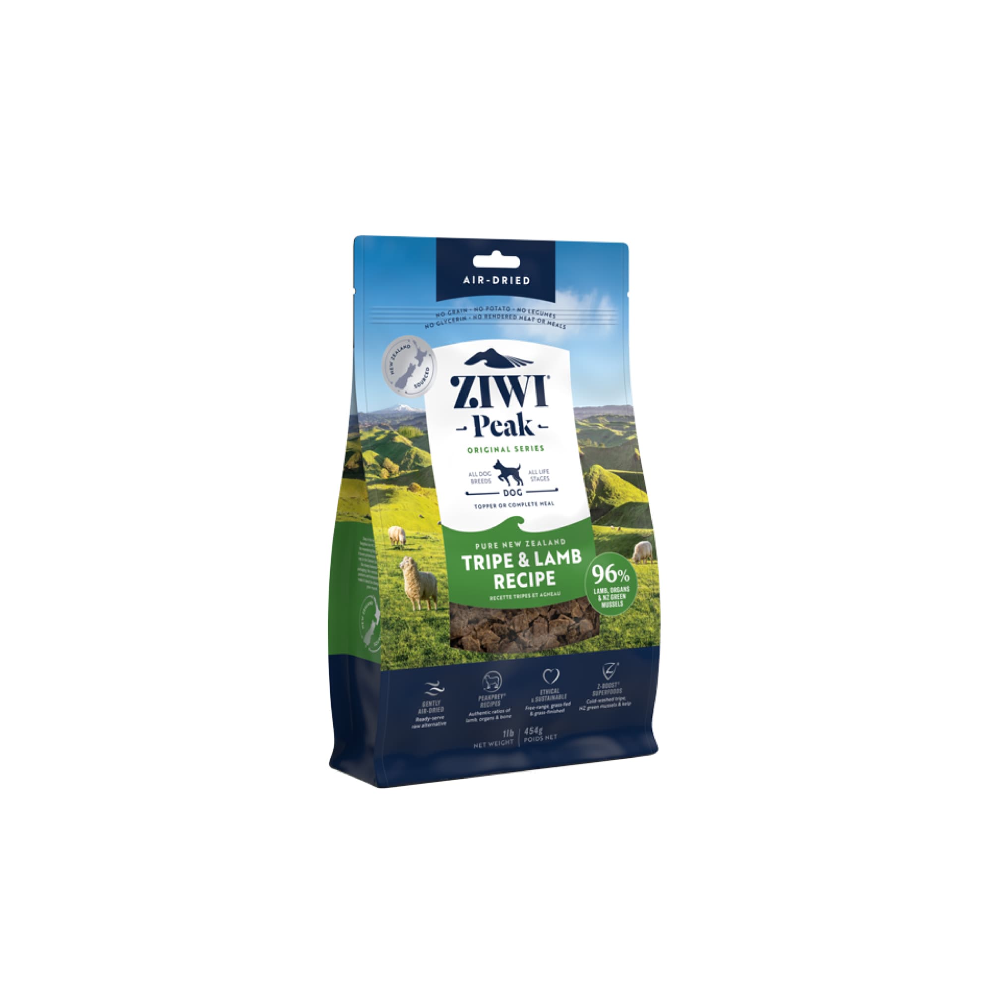 Ziwi Peak Originals Air Dried Dog Food (Tripe & Lamb), 454g