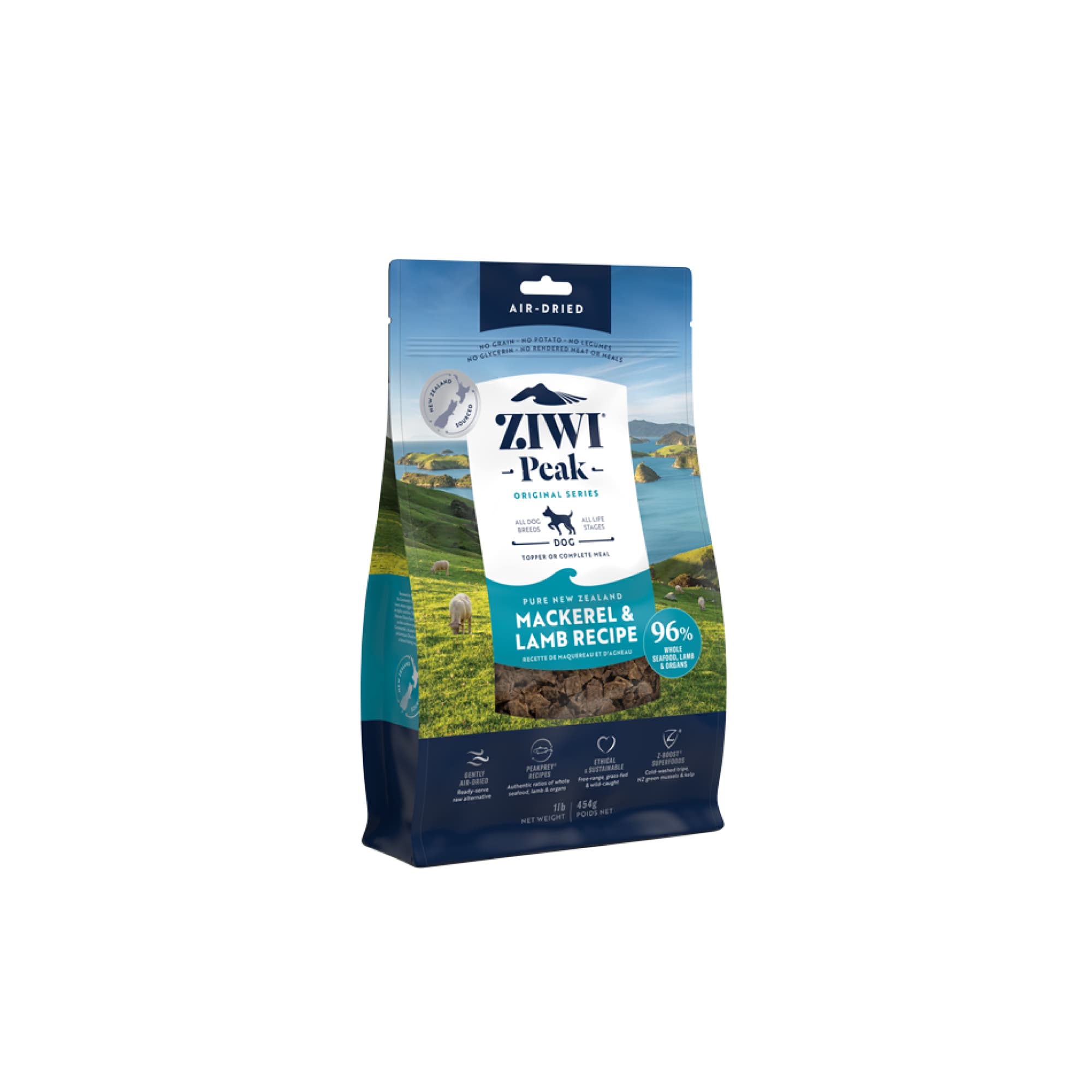 Ziwi Peak Originals Air Dried Dog Food (Mackerel & Lamb), 454g