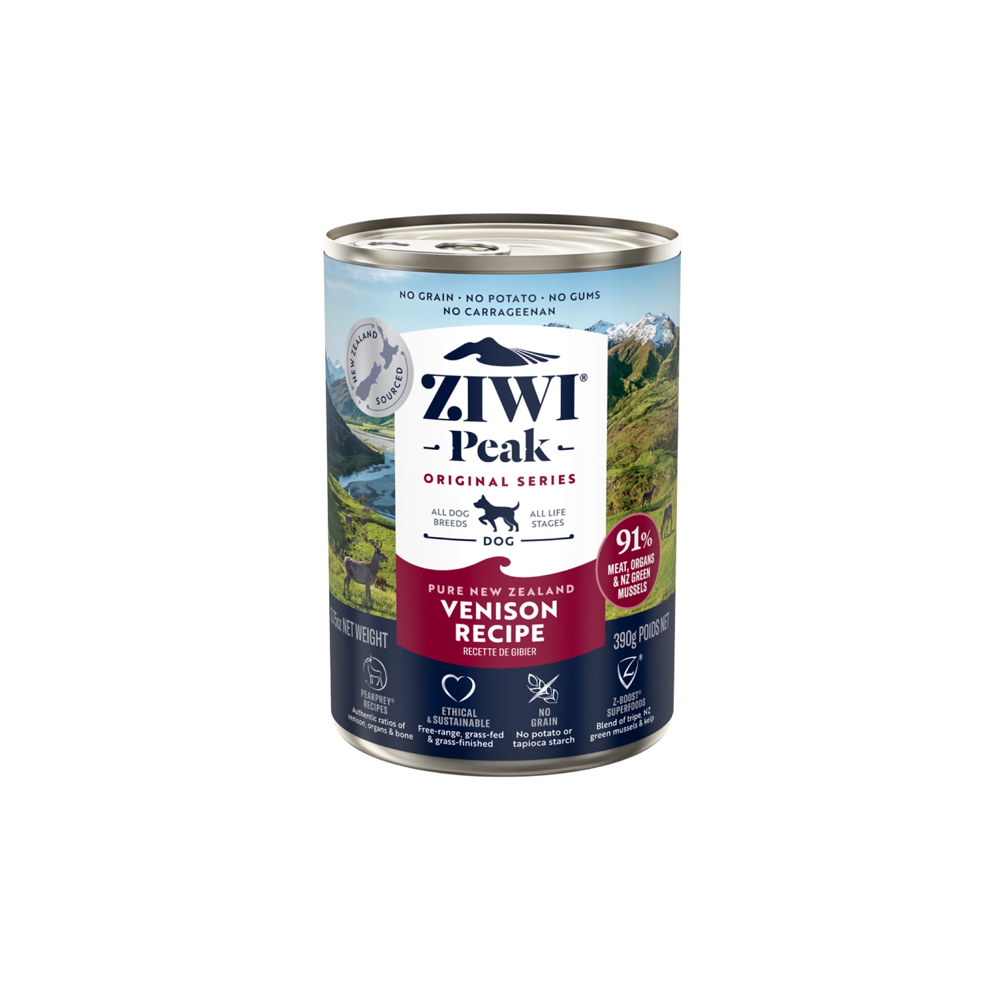 Ziwi Peak Originals Wet Dog Food (Venison), 390g