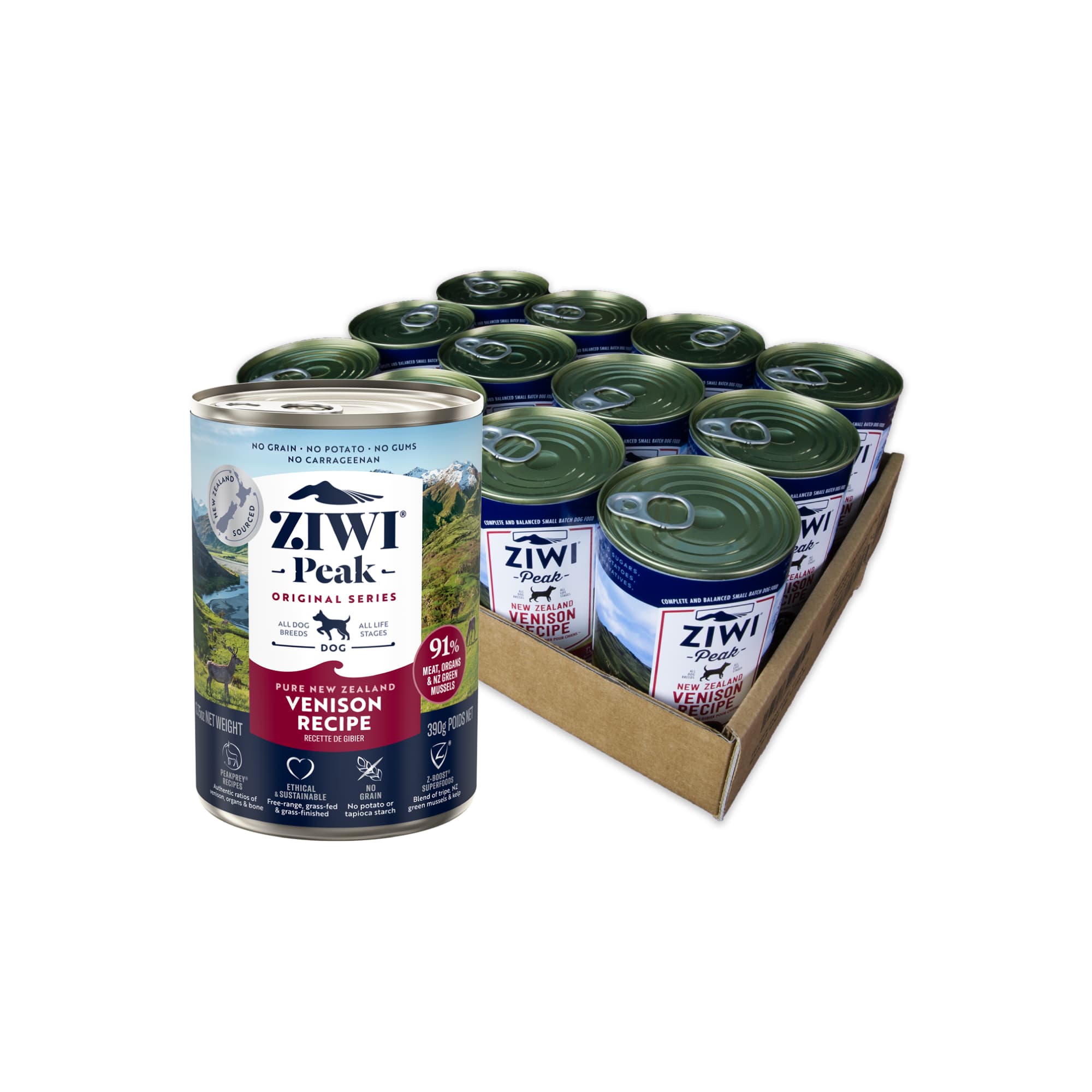 Ziwi Peak Originals Wet Dog Food (Venison), 390g x 12