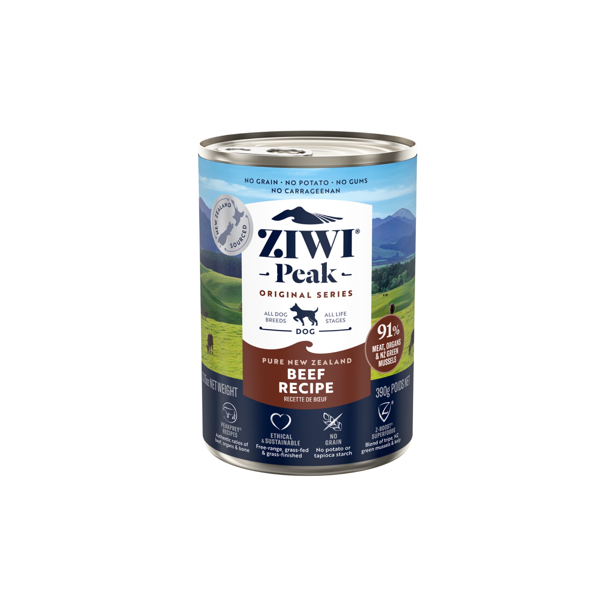 Ziwi Peak Originals Wet Dog Food (Beef), 390g