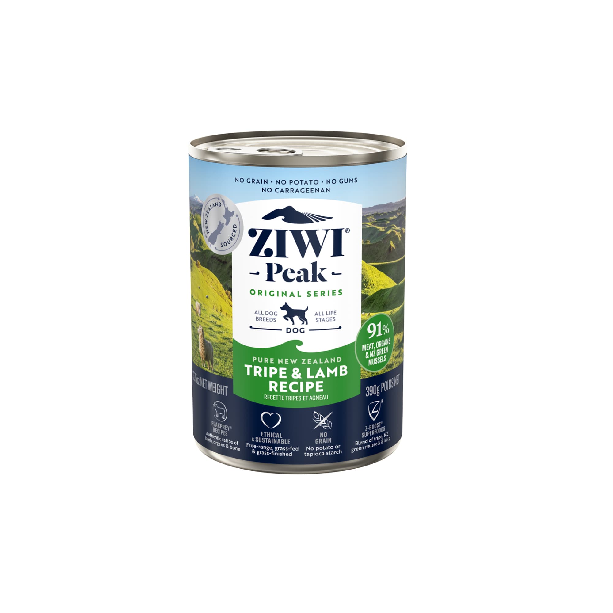 Ziwi Peak Originals Wet Dog Food (Tripe & Lamb), 390g