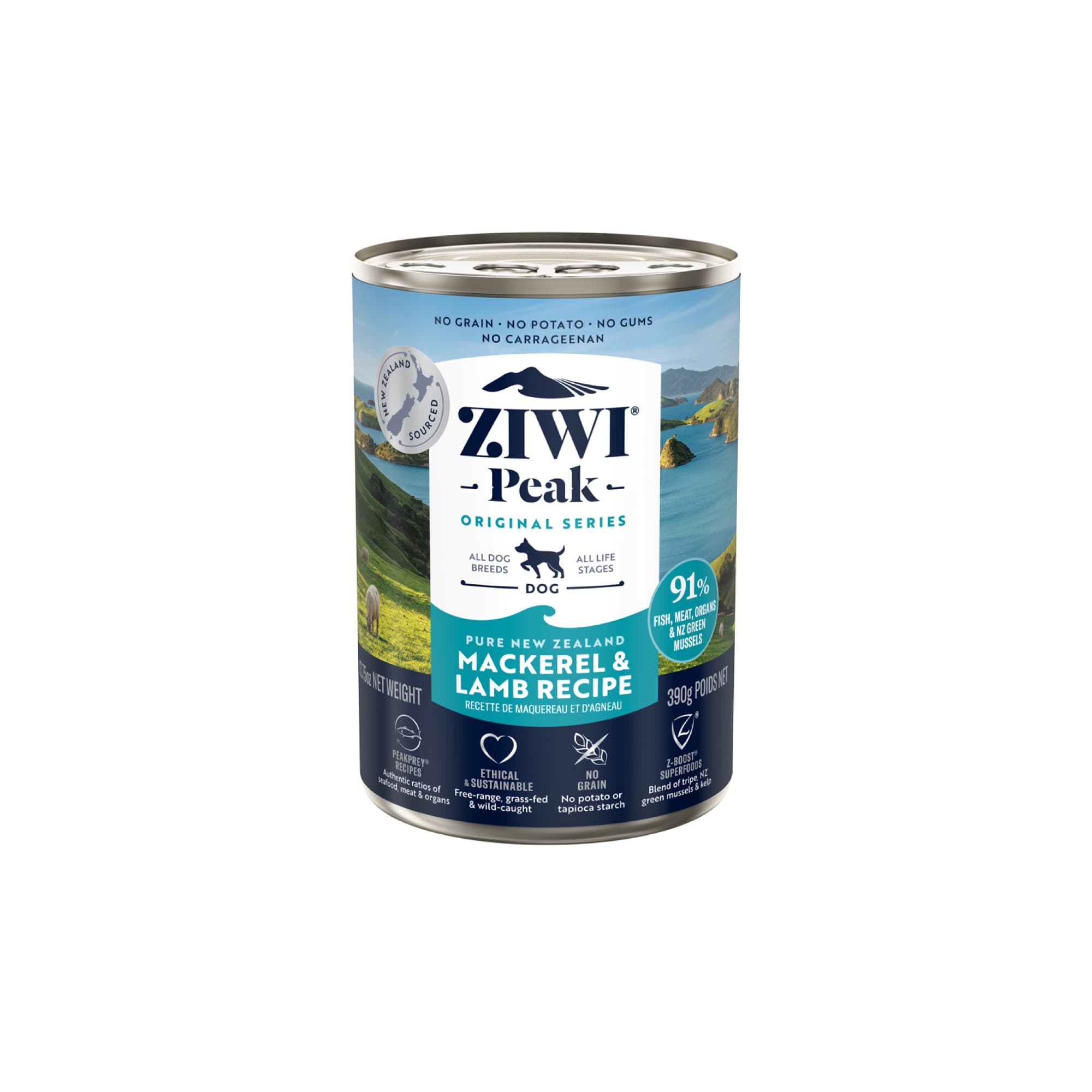 Ziwi Peak Originals Wet Dog Food (Mackerel & Lamb), 390g