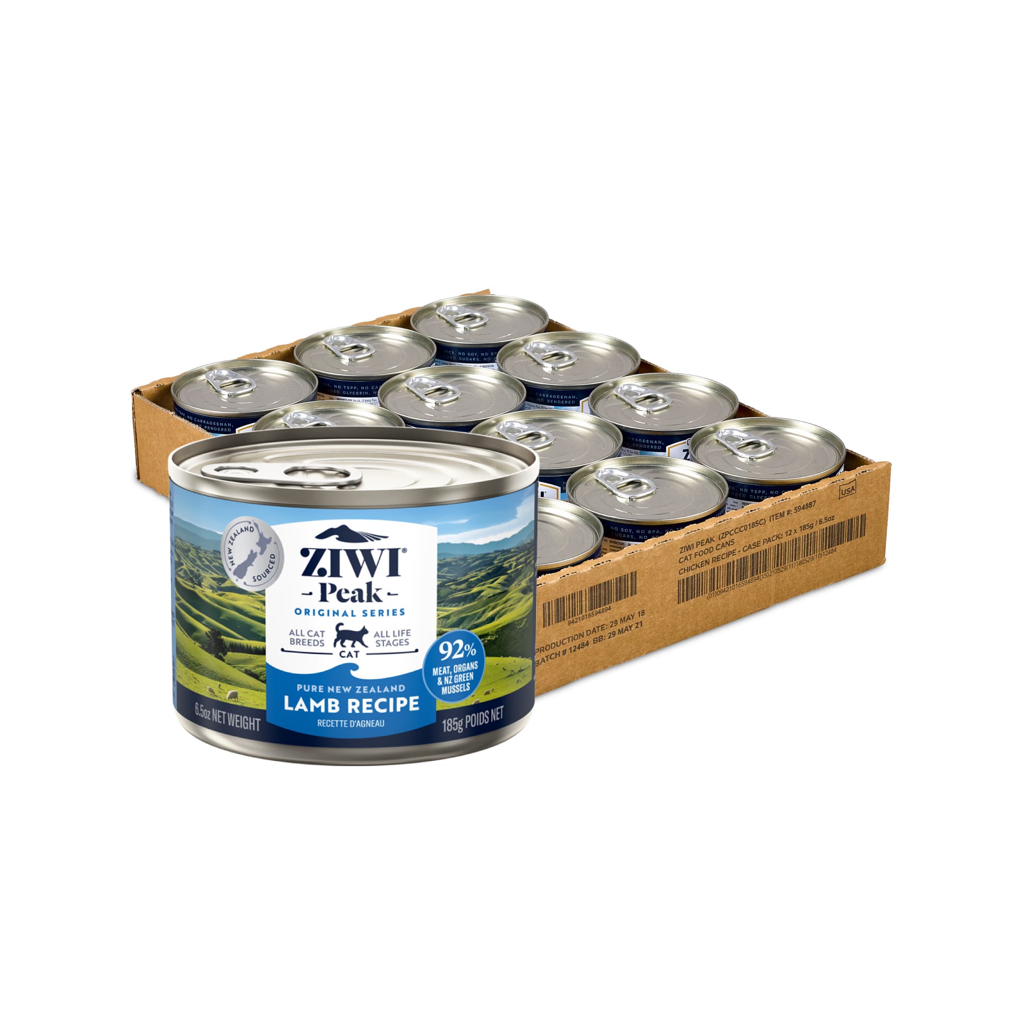 Ziwi Peak Originals Wet Cat Food (Lamb), 185g x 12
