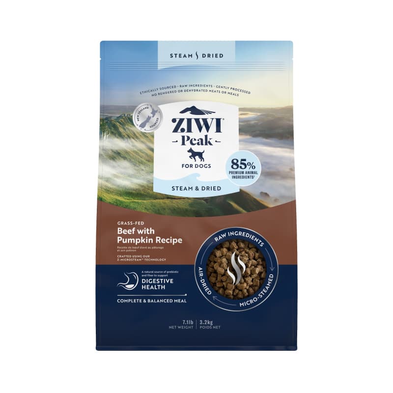 Ziwi Peak Steam & Dried Dog Food (Beef with Pumpkin), 3.2kg