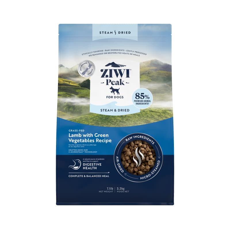 Ziwi Peak Steam & Dried Dog Food (Lamb with Green Vegetables), 3.2kg
