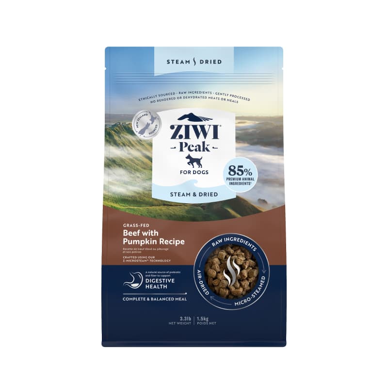 Ziwi Peak Steam & Dried Dog Food (Beef with Pumpkin), 1.5kg