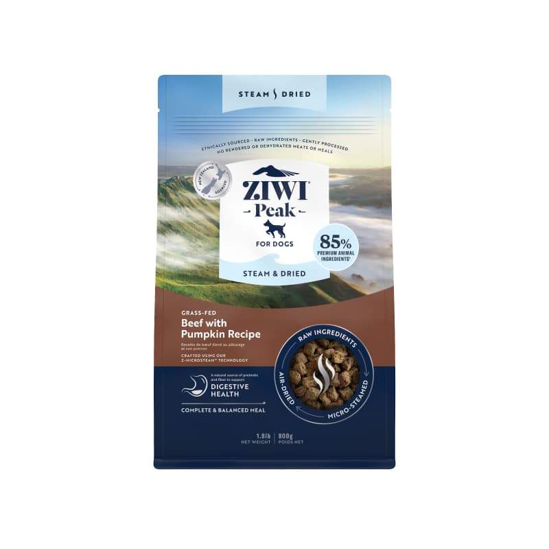 Ziwi Peak Steam & Dried Dog Food (Beef with Pumpkin), 800g